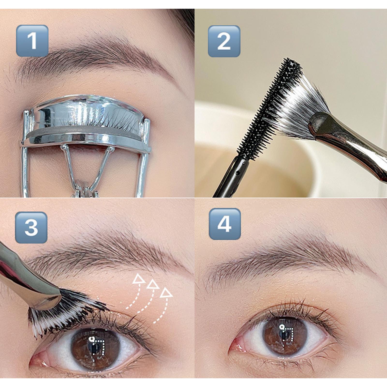 3xEyelash Eyebrow Brush Fan Shape Cosmetic Applicator for Natural Lashes