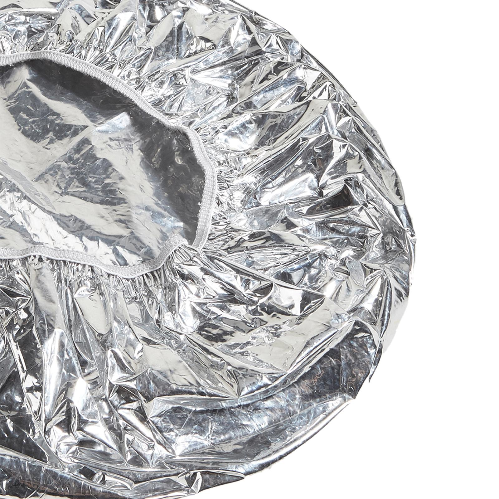 4xShower Cap Heat Insulation Hat Tin Foil Cover Women Hair Salon Hairdressing Argent