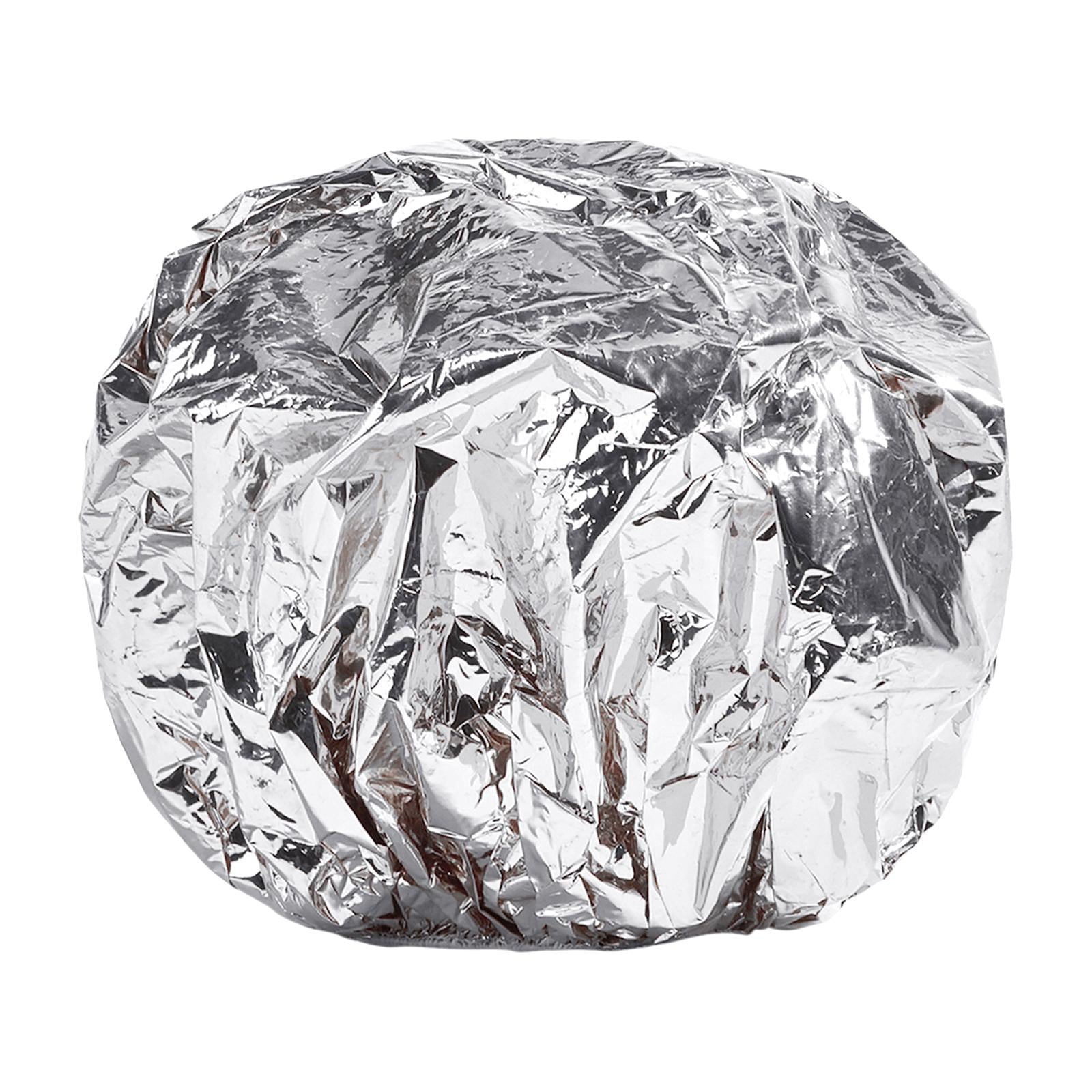 2xShower Cap Heat Insulation Hat Tin Foil Cover Women Hair Salon Hairdressing Argent