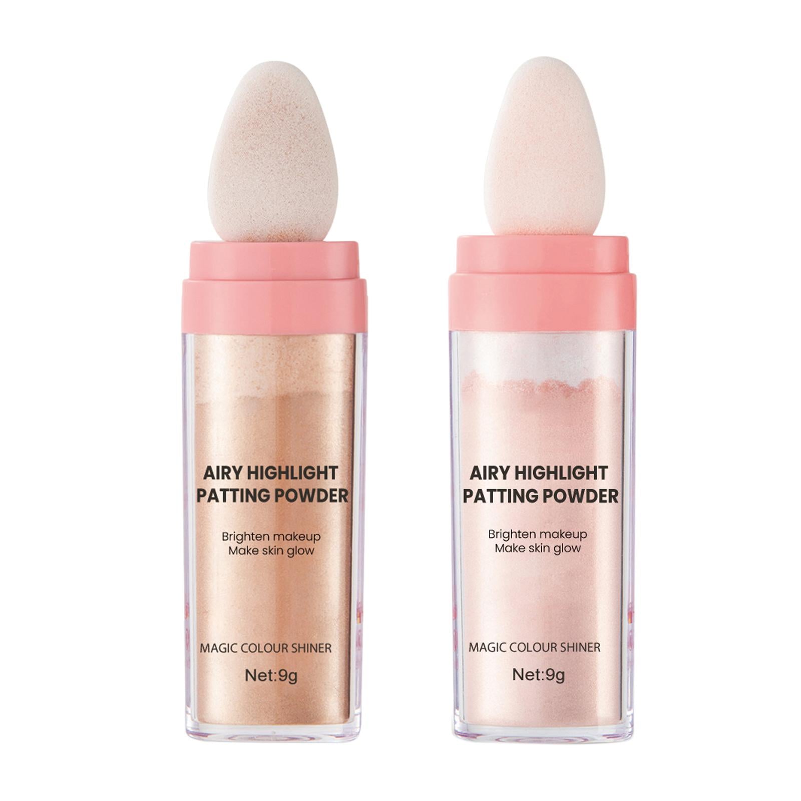 3xHighlighter Powder Stick Sparkle Setting Powder Face Blusher for Makeup Pink