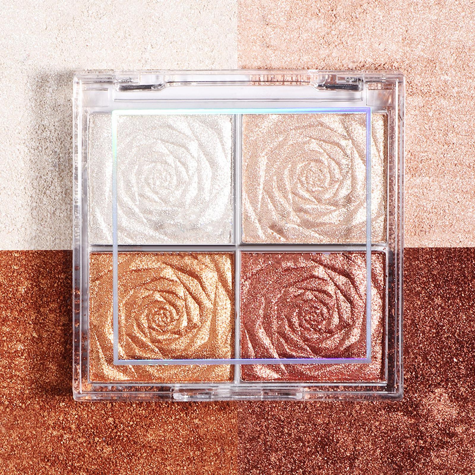4xHighlighter Eyeshadow Palette Highly Pigmented Professional Smooth Girl Stytle B