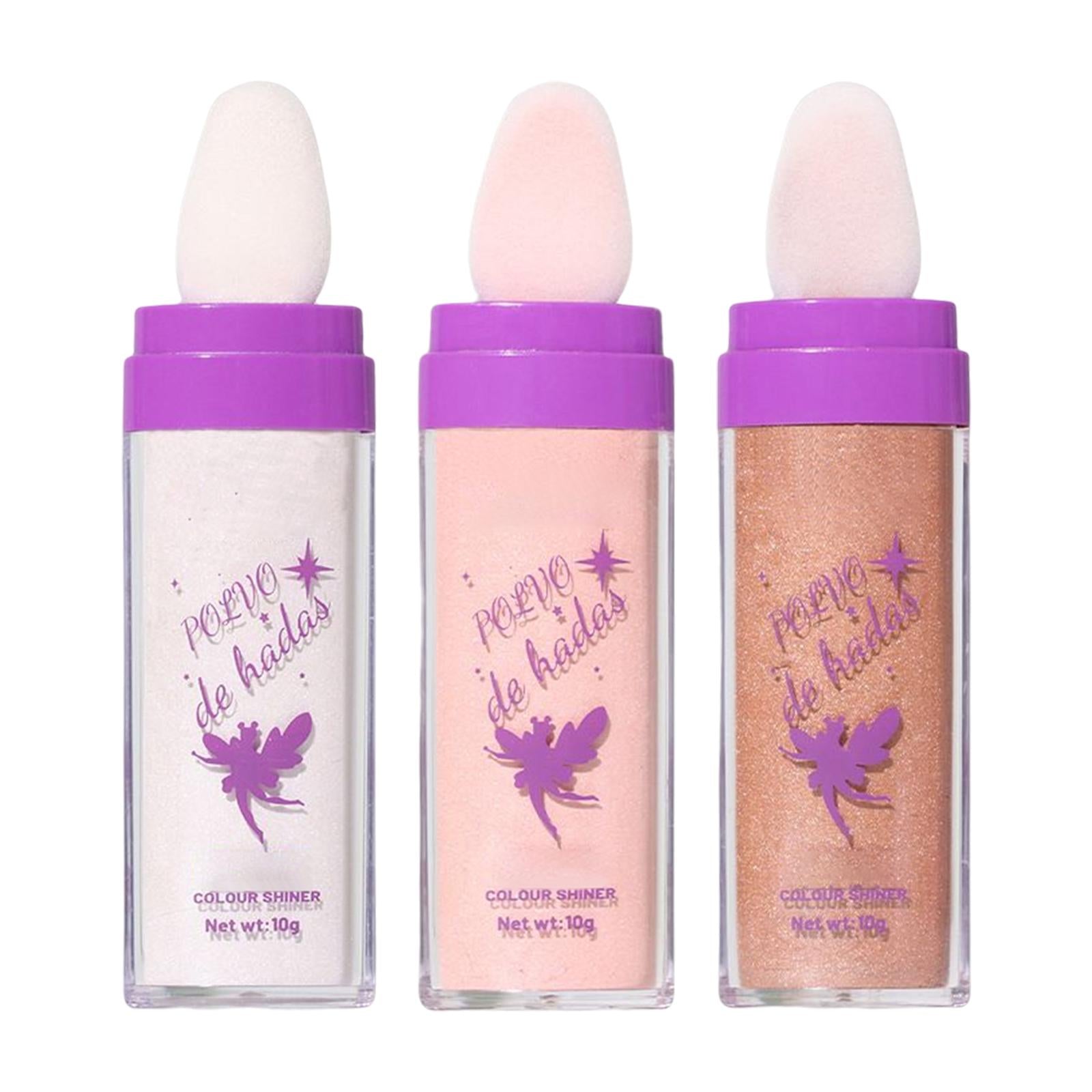 2xHighlighter Powder Stick Eyes Glitter Brightener Stick for Night Parties Light skin tone  