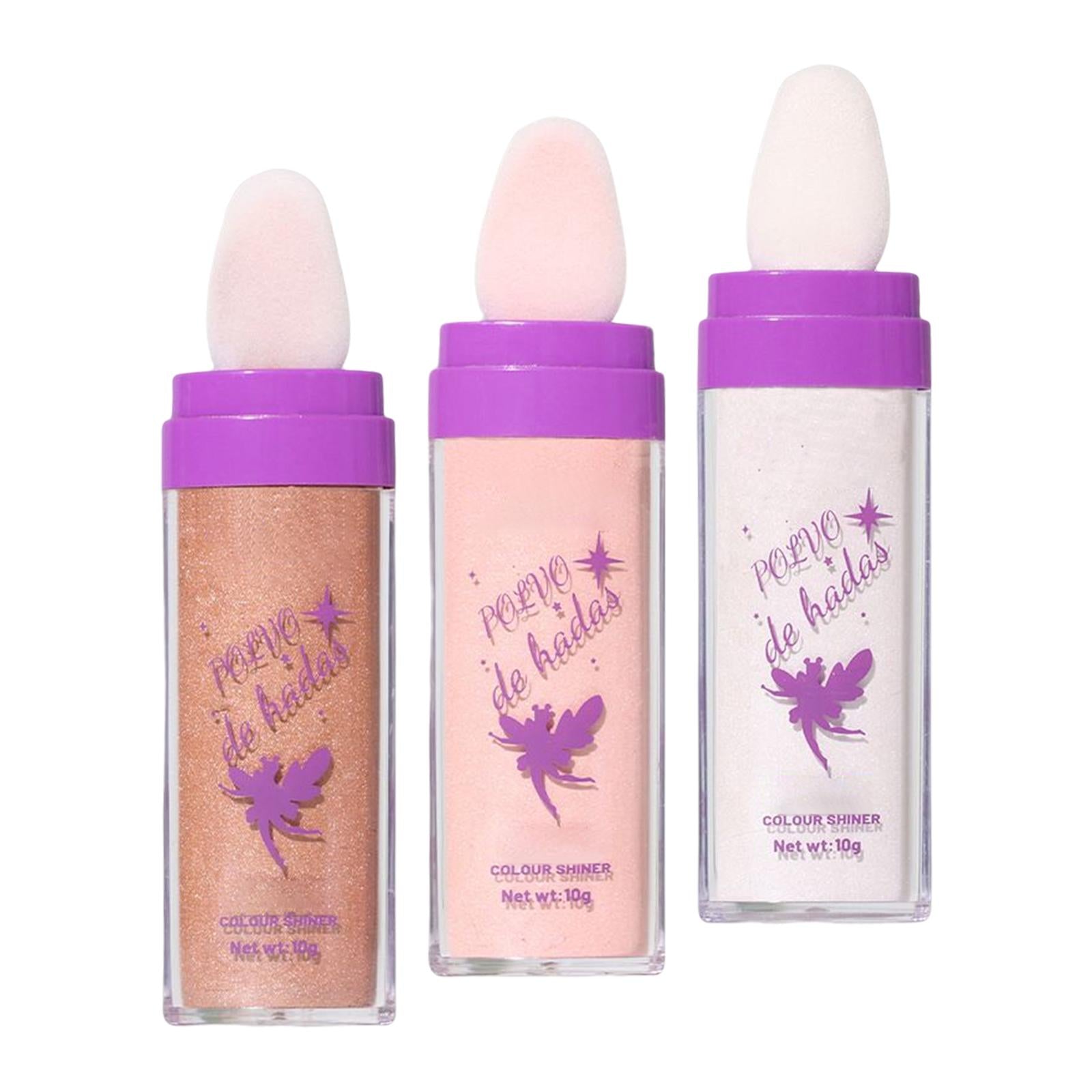 3xHighlighter Powder Stick Eyes Glitter Brightener Stick for Night Parties Light skin tone  