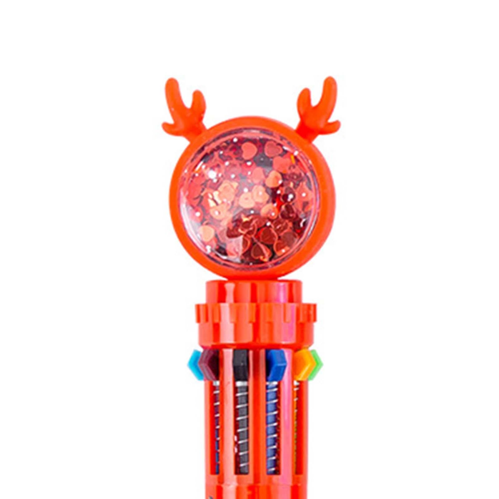 4x10 Colors Ballpoint Pen Retractable Ballpoint Pen 10 in 1 for Gift Children Elk