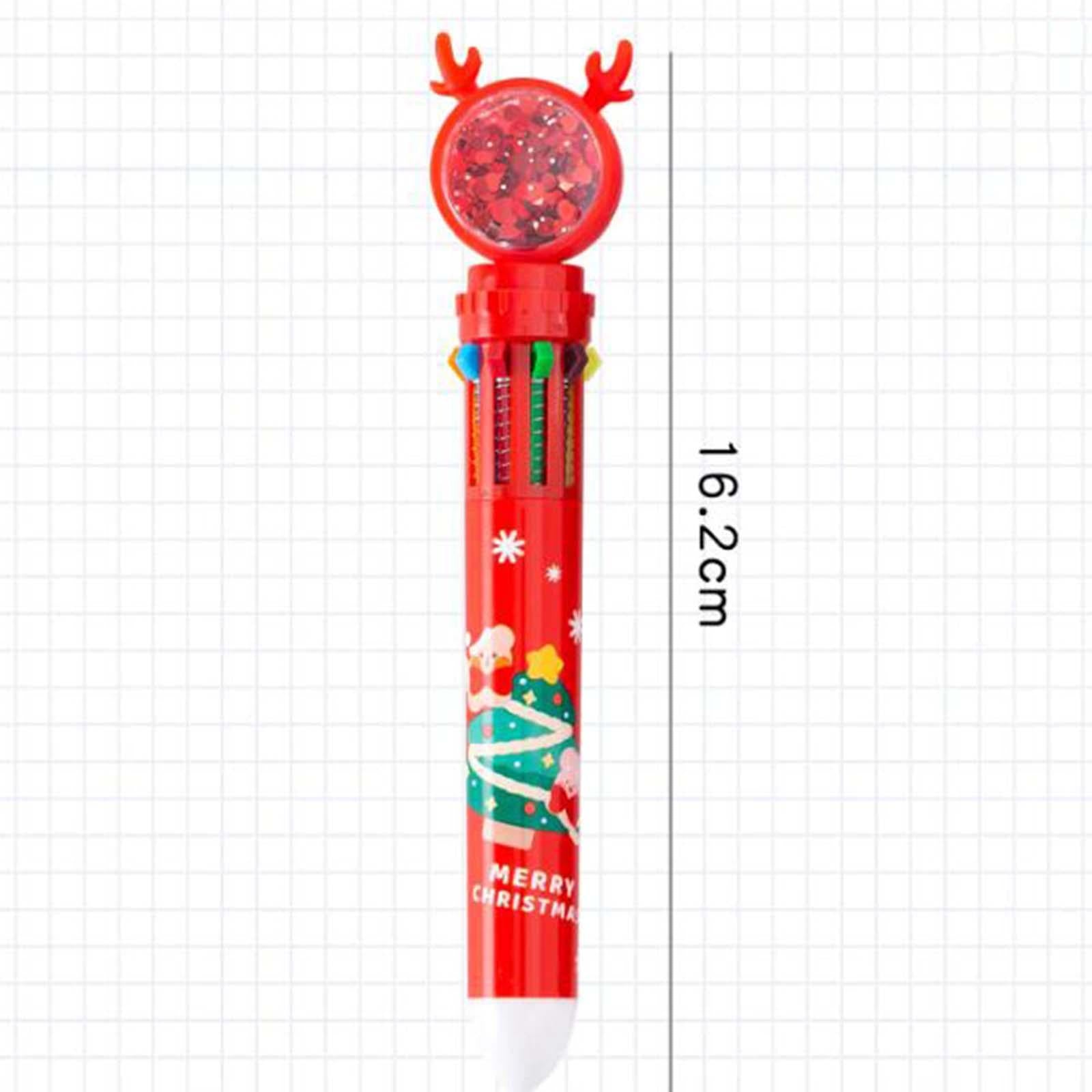 2x10 Colors Ballpoint Pen Retractable Ballpoint Pen 10 in 1 for Gift Children Elk