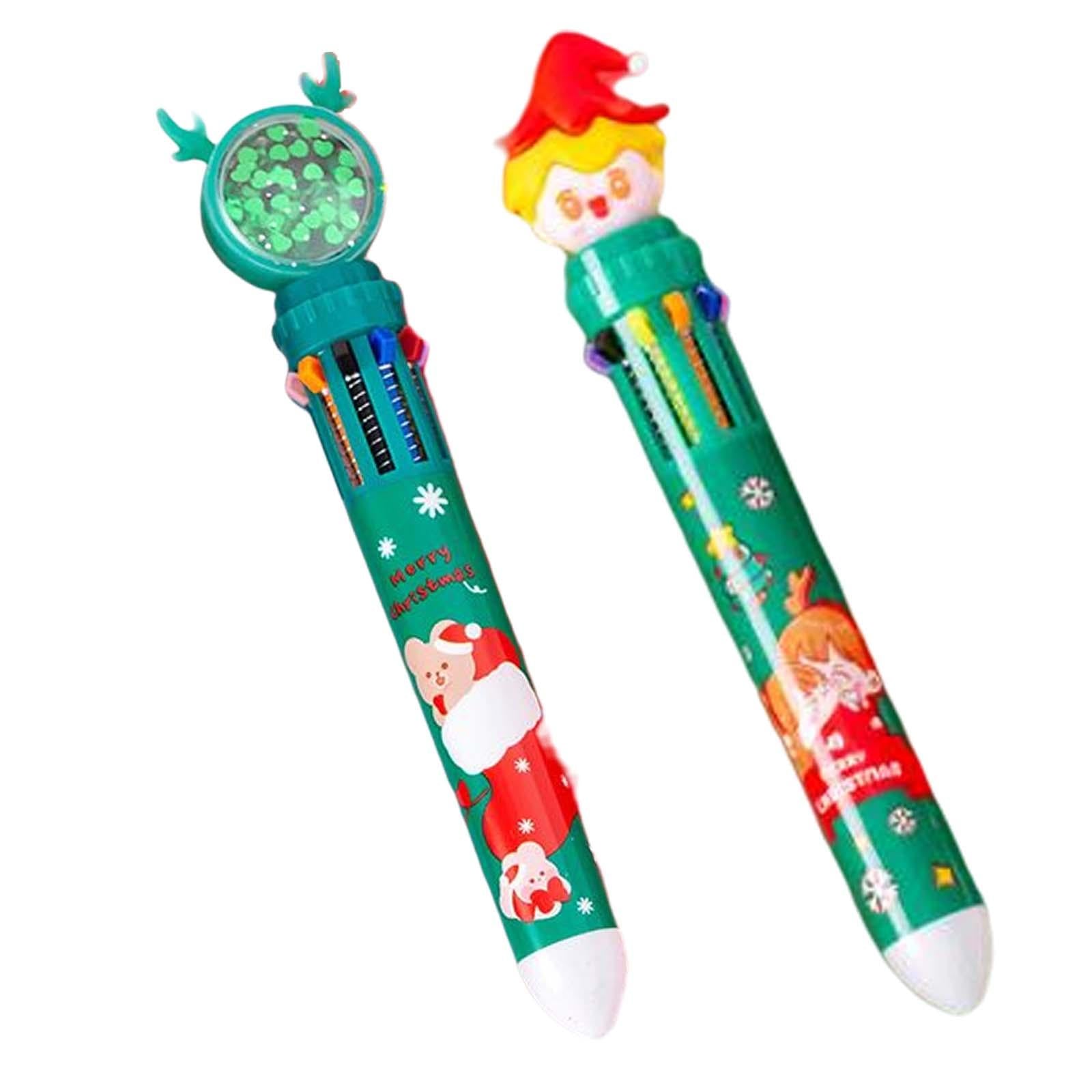 3x10 Colors Ballpoint Pen Retractable Ballpoint Pen 10 in 1 for Gift Children Elk