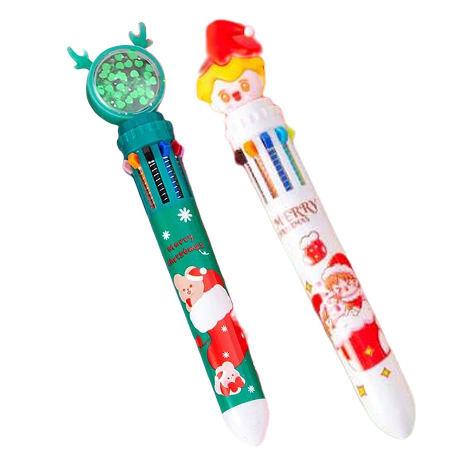 4x10 Colors Ballpoint Pen Retractable Ballpoint Pen 10 in 1 for Gift Children Elk