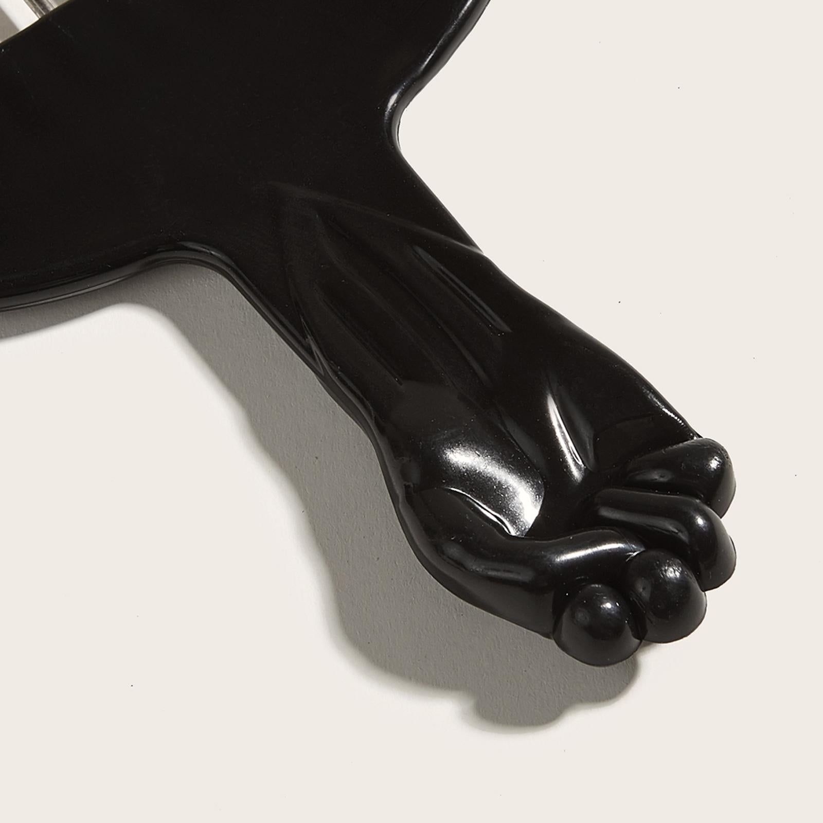 2xMetal Hair Pick Curly Hair Styling Fist Afro Pick Women black