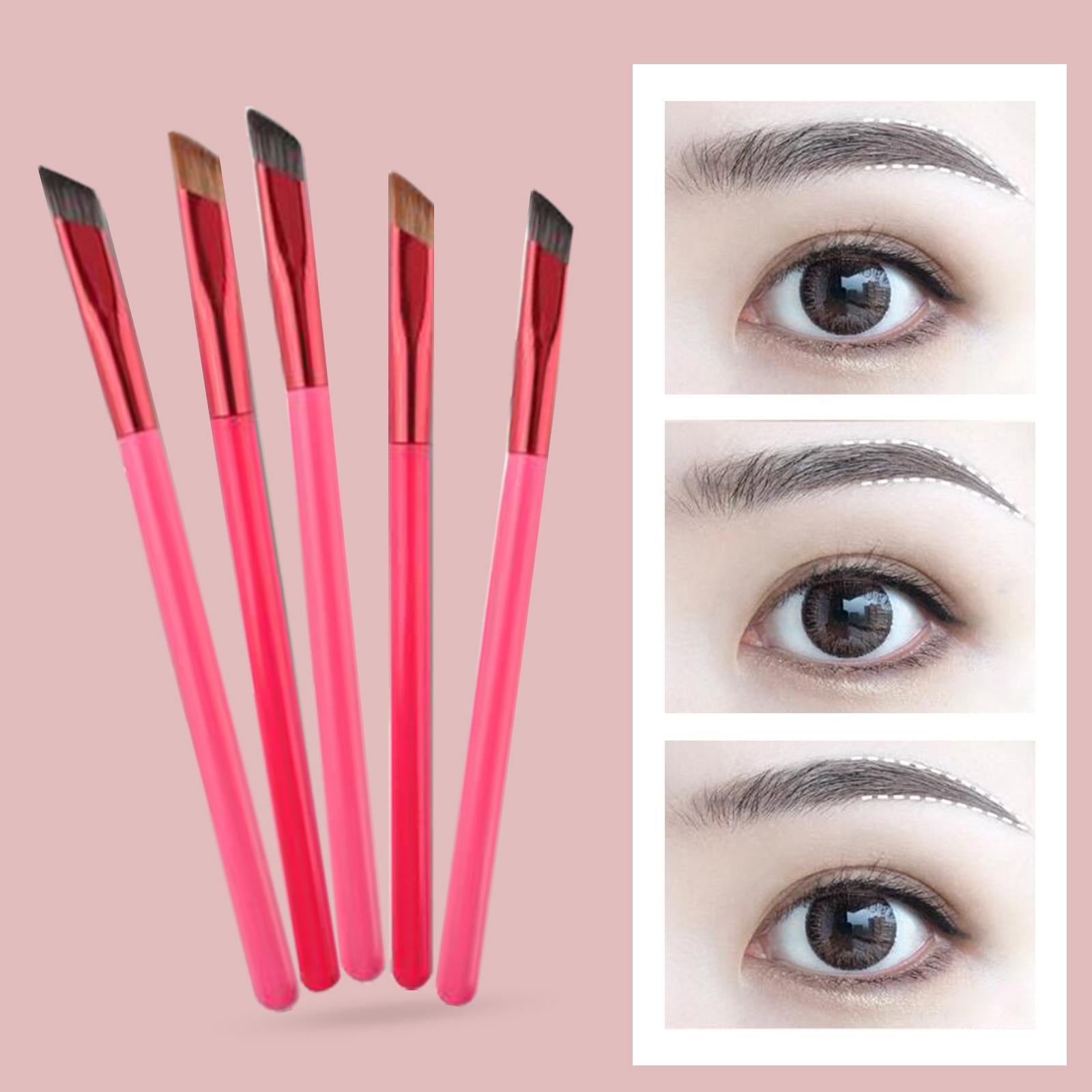 2xMulticunfional Eyebrow Brush Synthetic Fiber Salon Use Smooth for Hairline PP Handle Black L