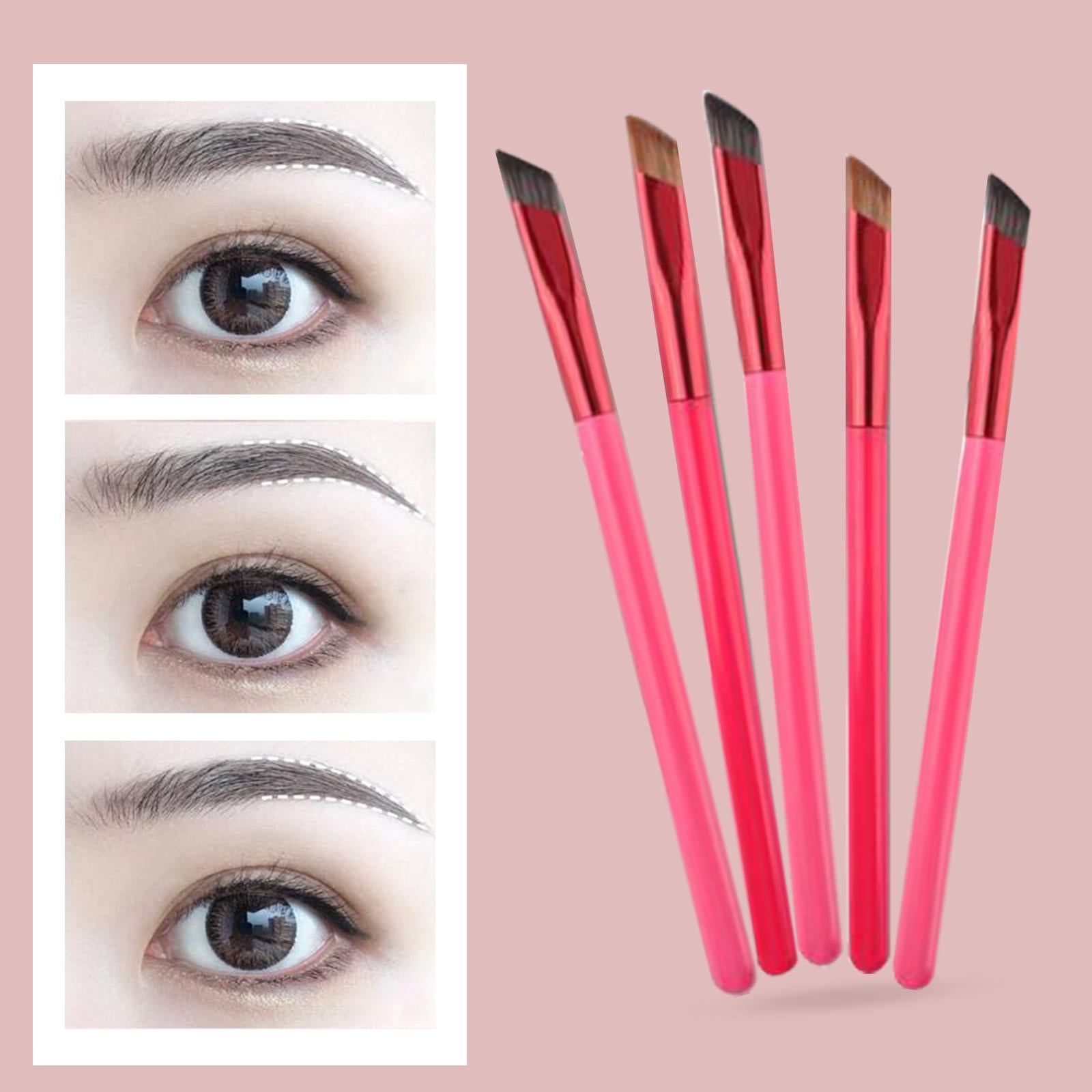 2xMulticunfional Eyebrow Brush Synthetic Fiber Salon Use Smooth for Hairline PP Handle Black L