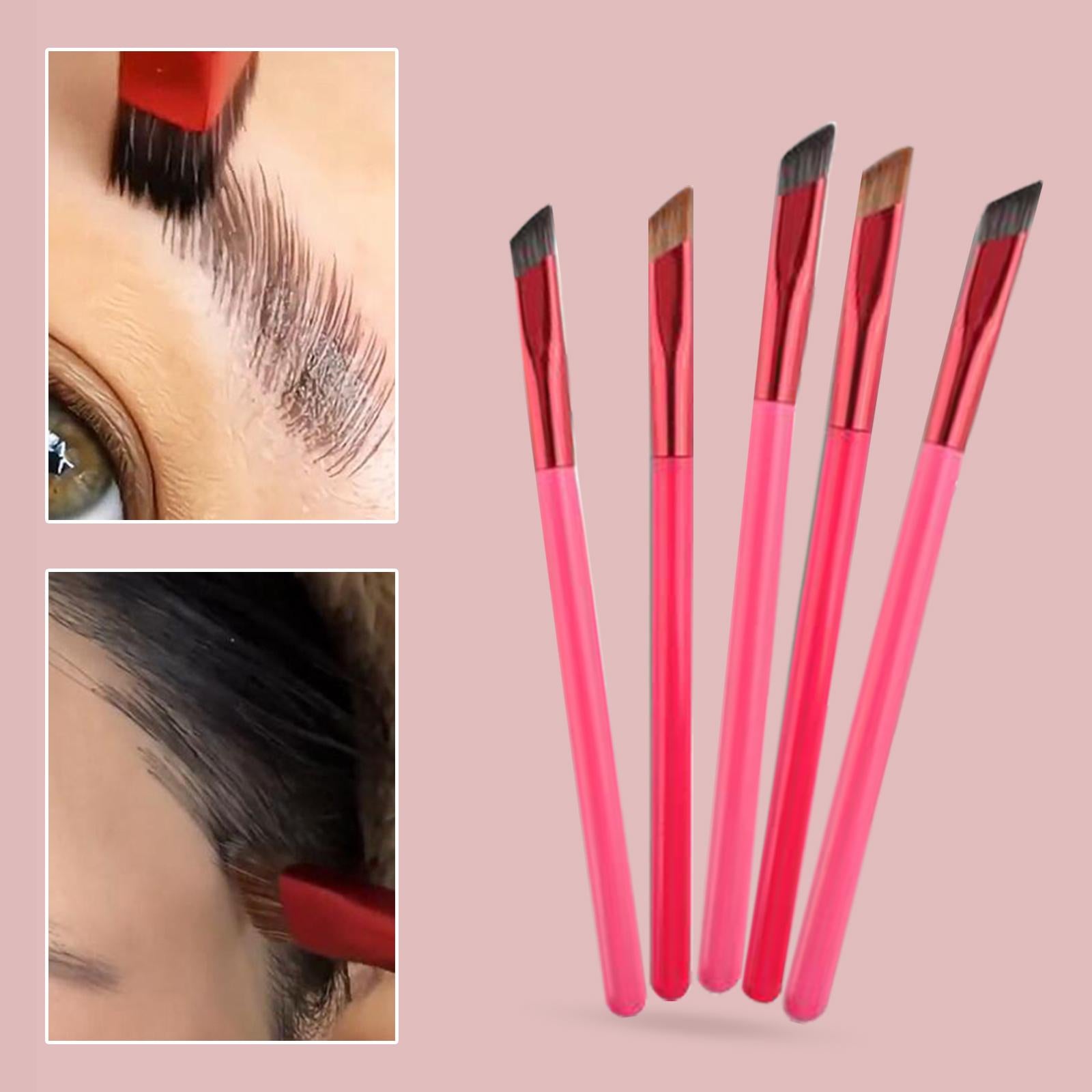 2xMulticunfional Eyebrow Brush Synthetic Fiber Salon Use Smooth for Hairline PP Handle Black L