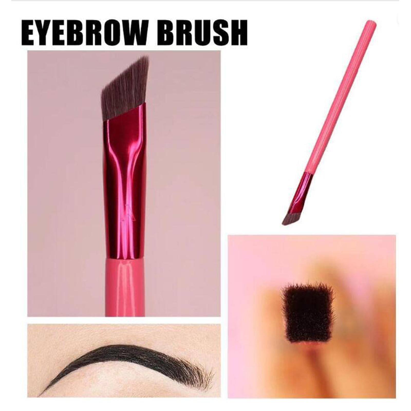 2xMulticunfional Eyebrow Brush Synthetic Fiber Salon Use Smooth for Hairline Wood Handle Black L