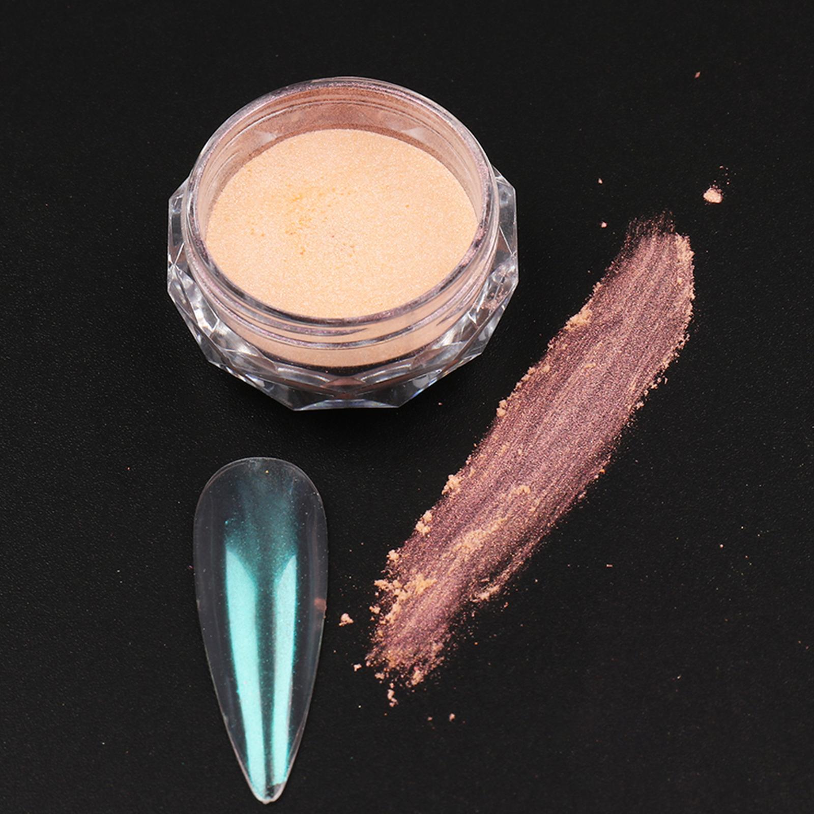 2xChrome Nail Powder Iridescent Pearlescent Mirror Effect for Professionals Orange