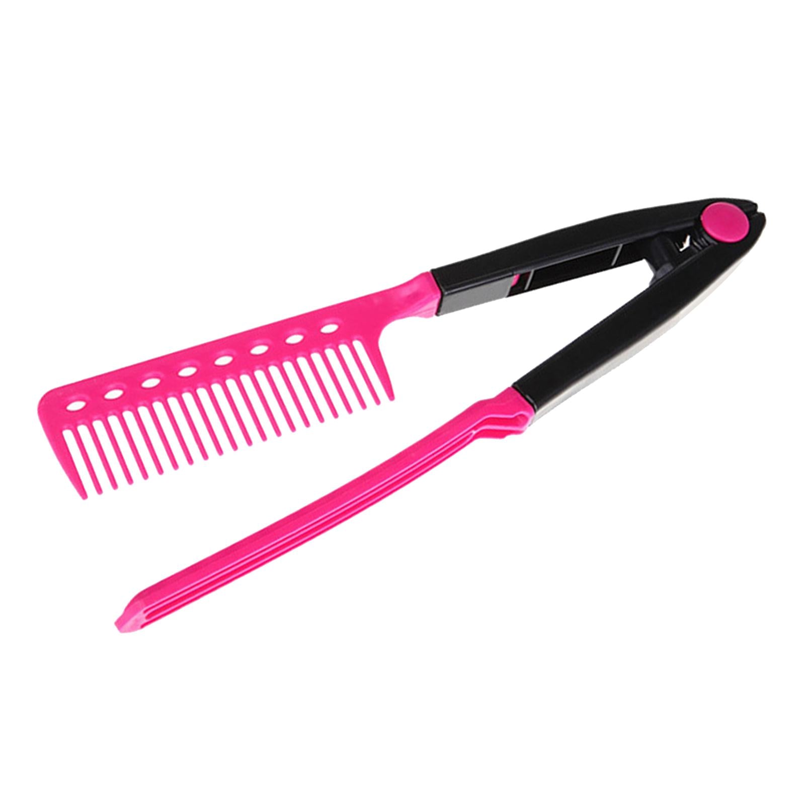 2xV Type Hair Straightening Comb Fashion Portable with A Firm Grip for Knotty Hair