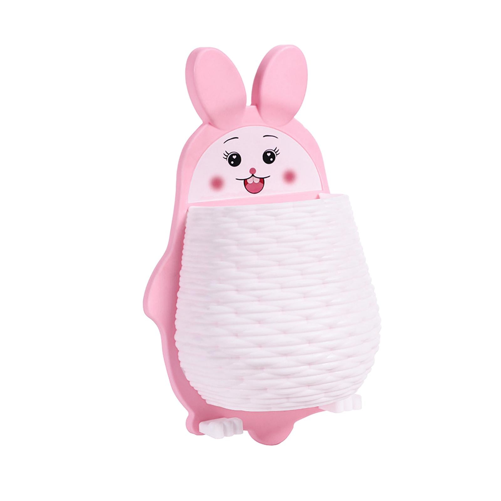 3xStorage Organizer Rack with hook Rabbit Shape for Home Bathroom Pink