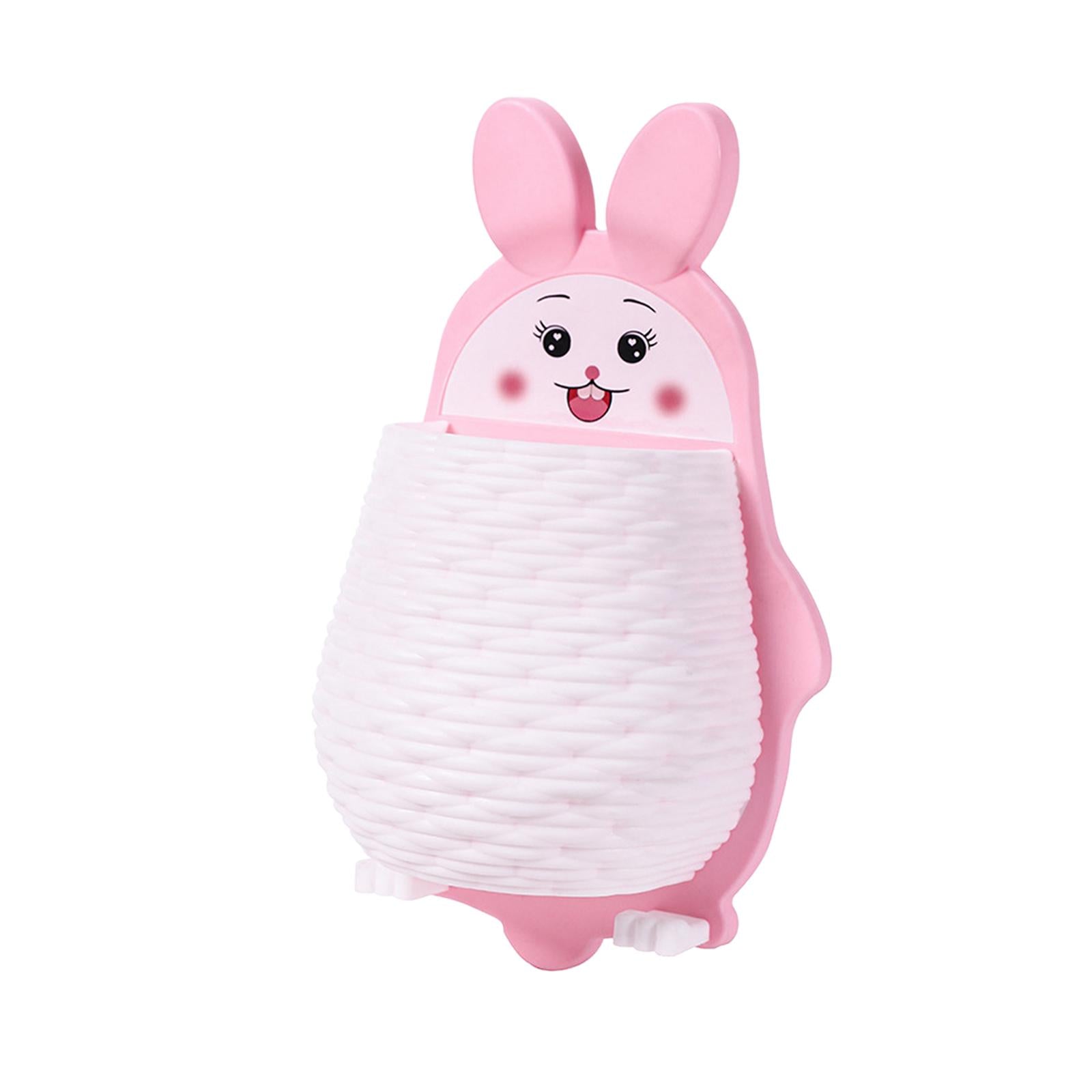 3xStorage Organizer Rack with hook Rabbit Shape for Home Bathroom Pink