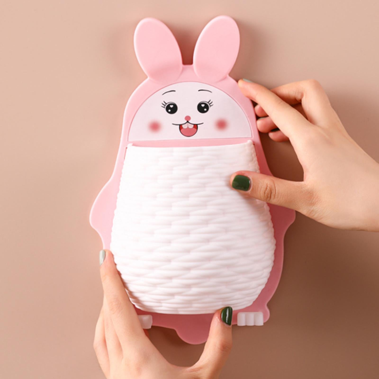 3xStorage Organizer Rack with hook Rabbit Shape for Home Bathroom Pink