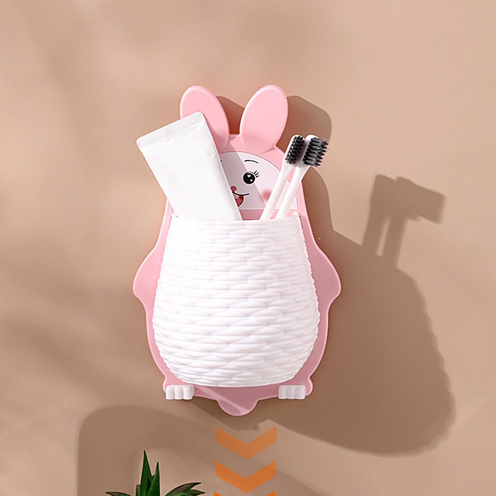 2xStorage Organizer Rack with hook Rabbit Shape for Home Bathroom Pink