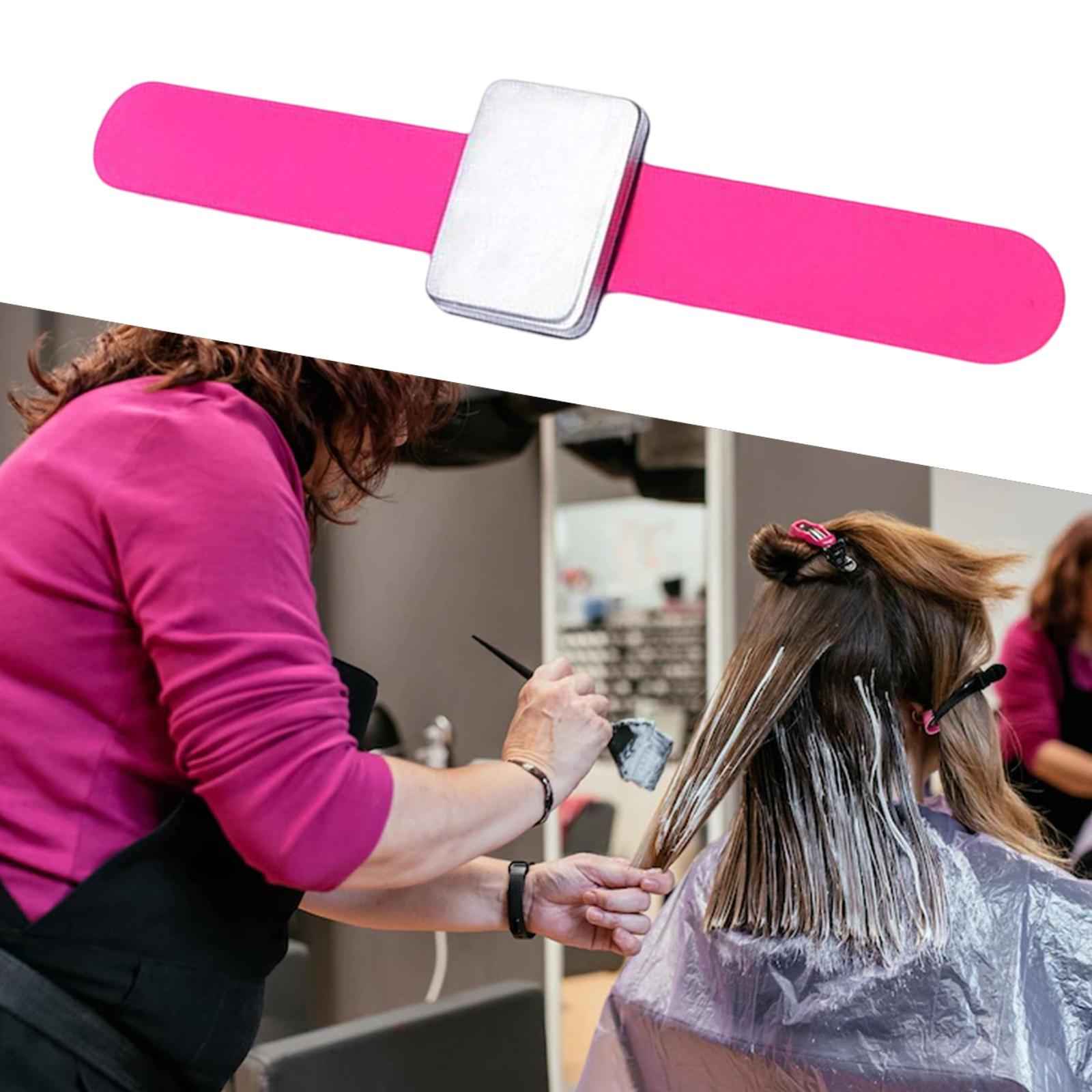 Silicone Wrist Strap Bracelet Convenient Hair Clip Holder Professional Rose red