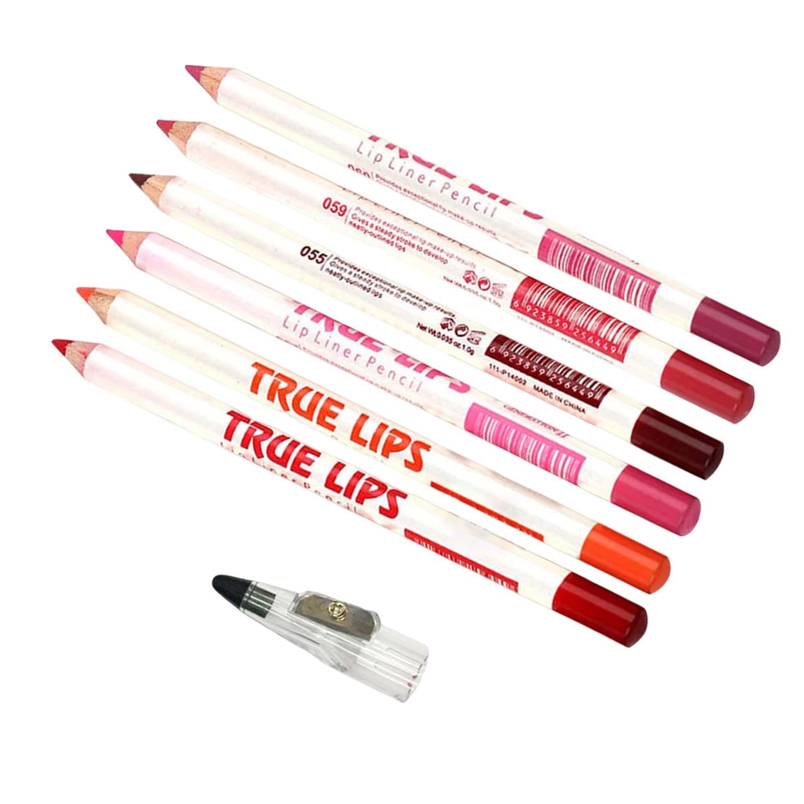 4x6 Pieces Lip Liner Pencil Smooth Application Water Resistant for Girls Style B