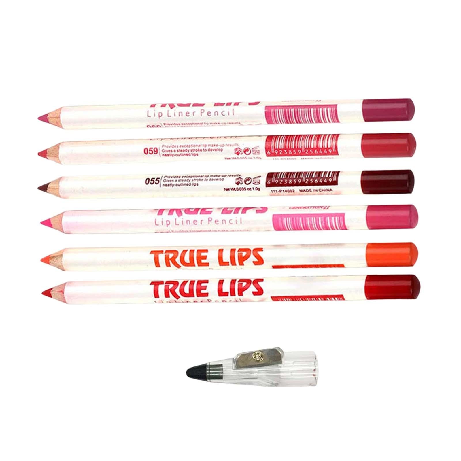 2x6 Pieces Lip Liner Pencil Smooth Application Water Resistant for Girls Style B