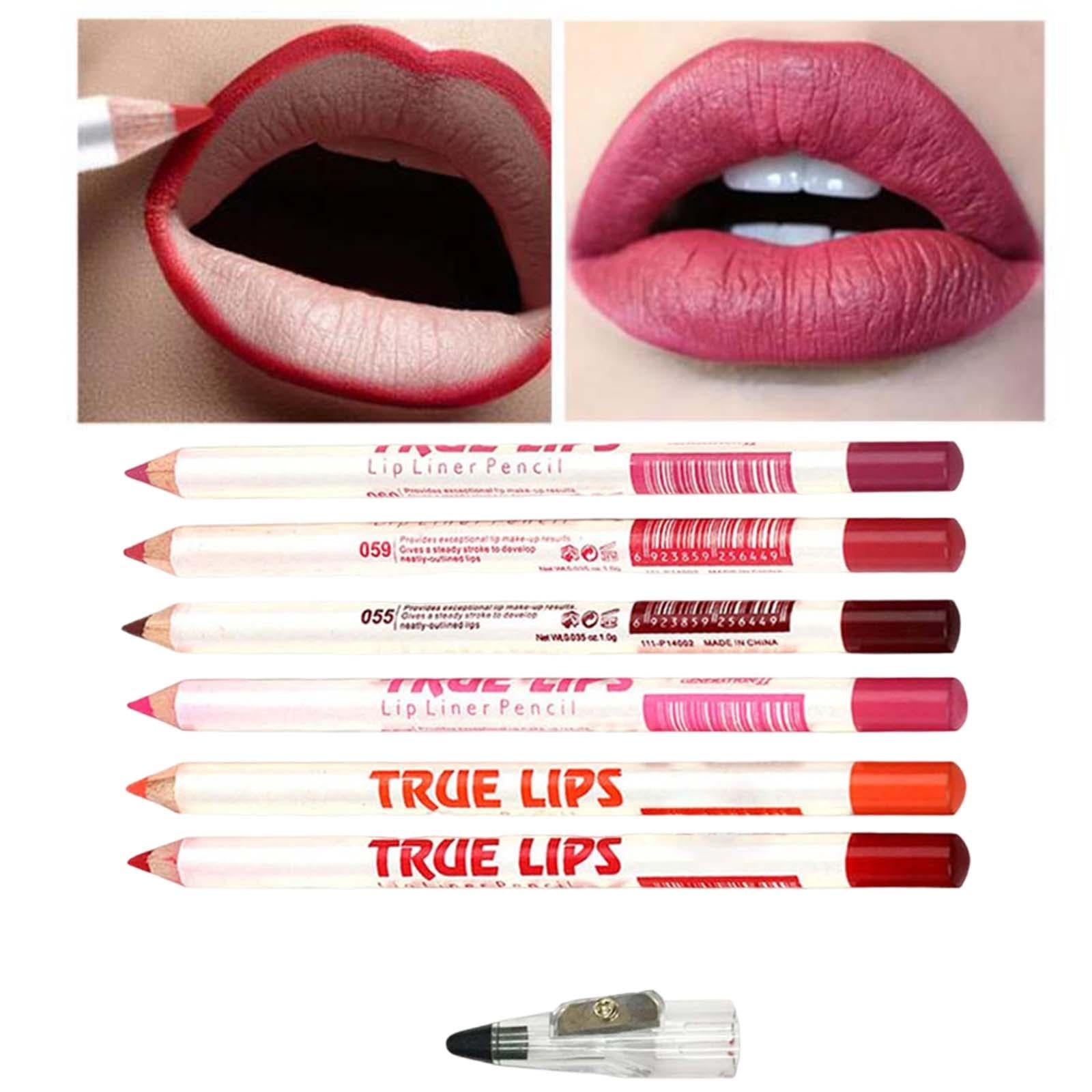 4x6 Pieces Lip Liner Pencil Smooth Application Water Resistant for Girls Style B