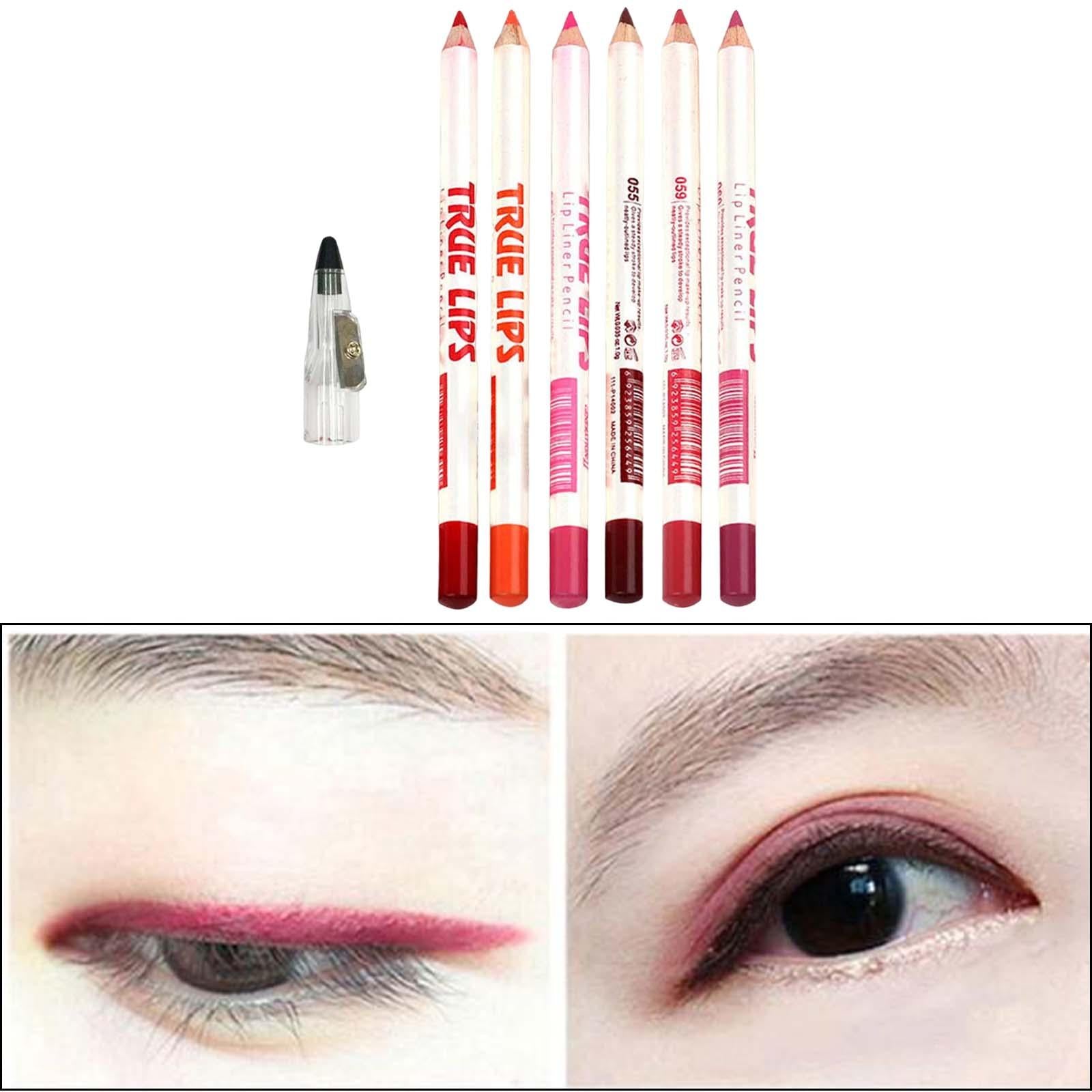 4x6 Pieces Lip Liner Pencil Smooth Application Water Resistant for Girls Style B