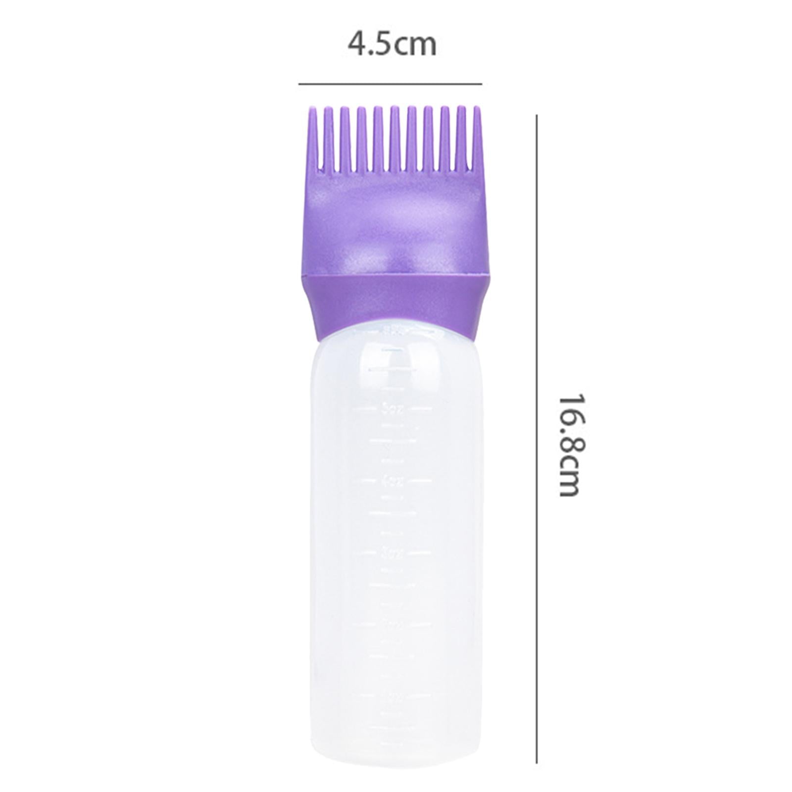 3x120ml Root Comb Applicator Bottle Perming Hairdressing Tool Empty for Home Purple