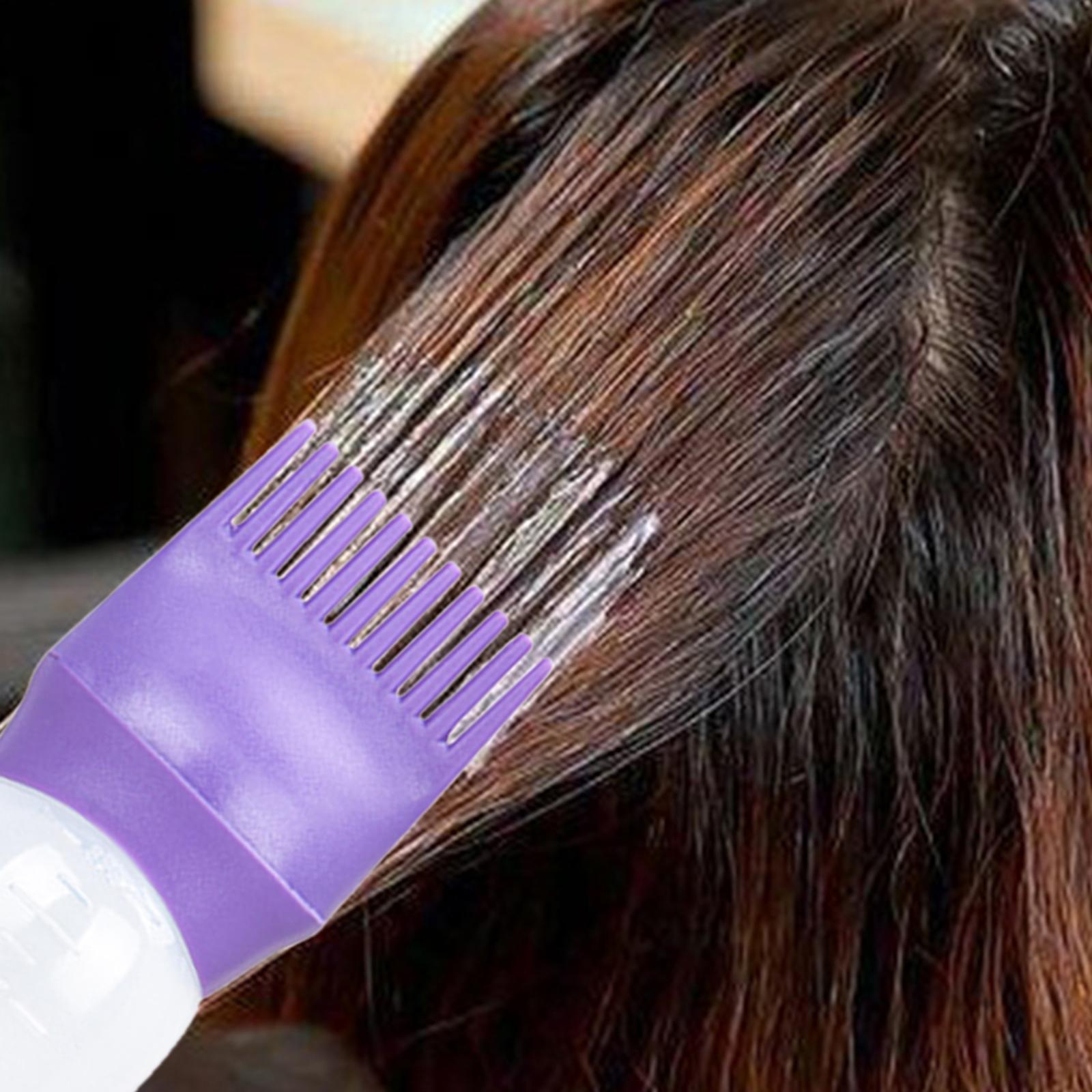 4x120ml Root Comb Applicator Bottle Perming Hairdressing Tool Empty for Home Purple