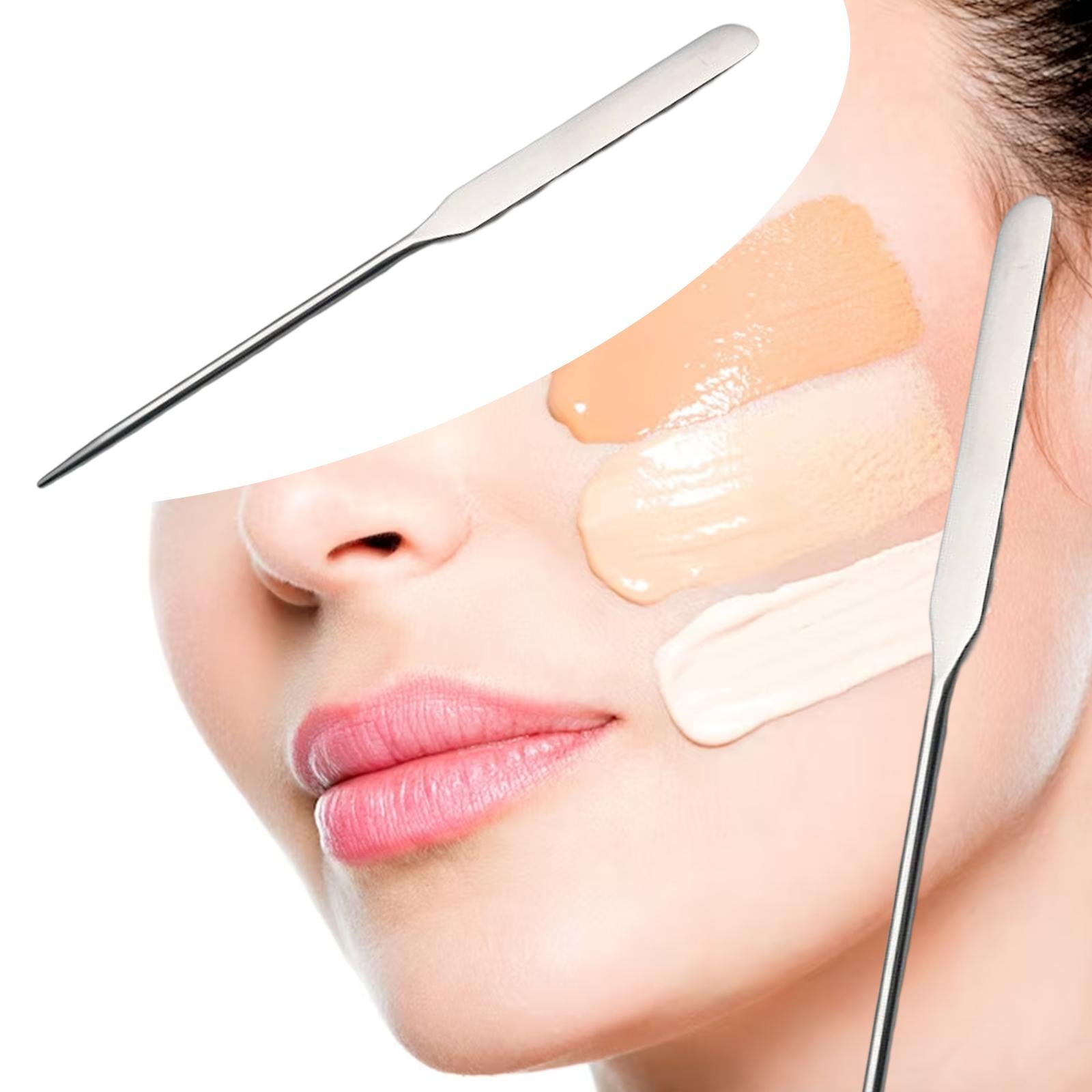 3xMakeup Spatulas for Girls Women for Palette Mixing and Sampling Foundation Argent