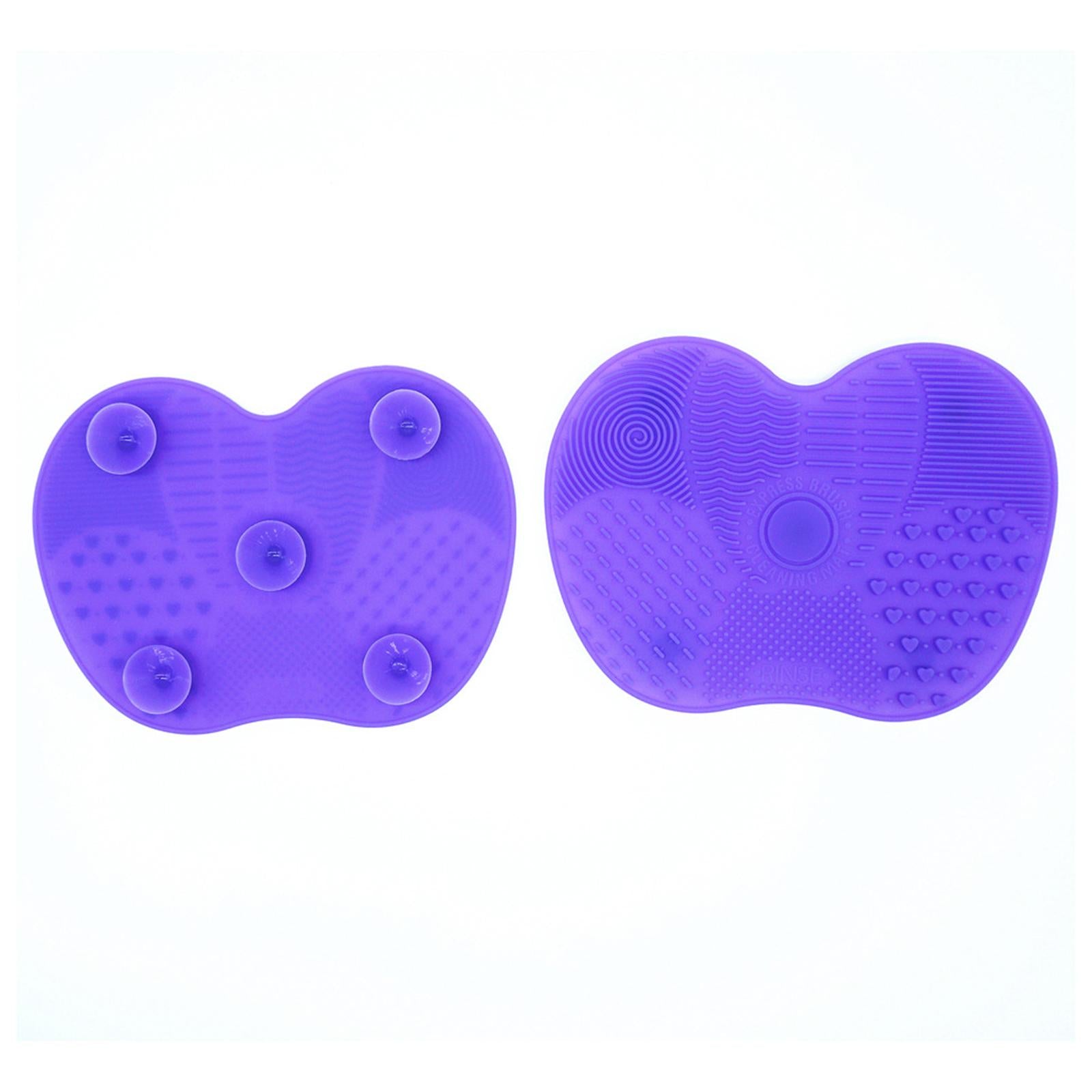 5xPortable Brush Cleaner Pad Foldable Professional Reusable Scrubber Mat Light Purple