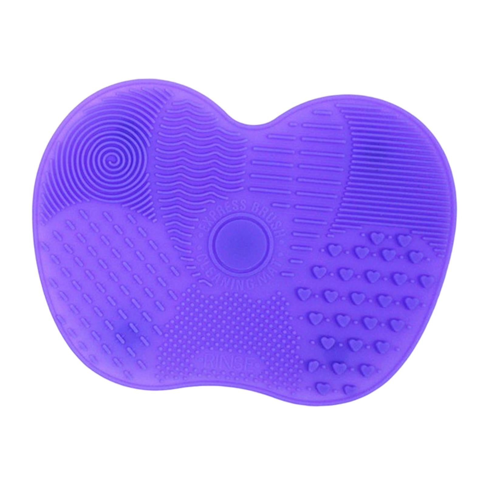 2xPortable Brush Cleaner Pad Foldable Professional Reusable Scrubber Mat Light Purple