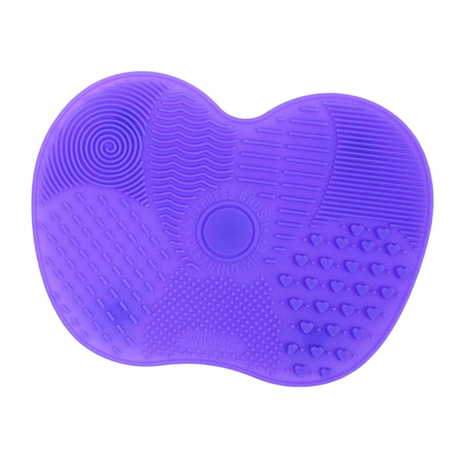5xPortable Brush Cleaner Pad Foldable Professional Reusable Scrubber Mat Light Purple