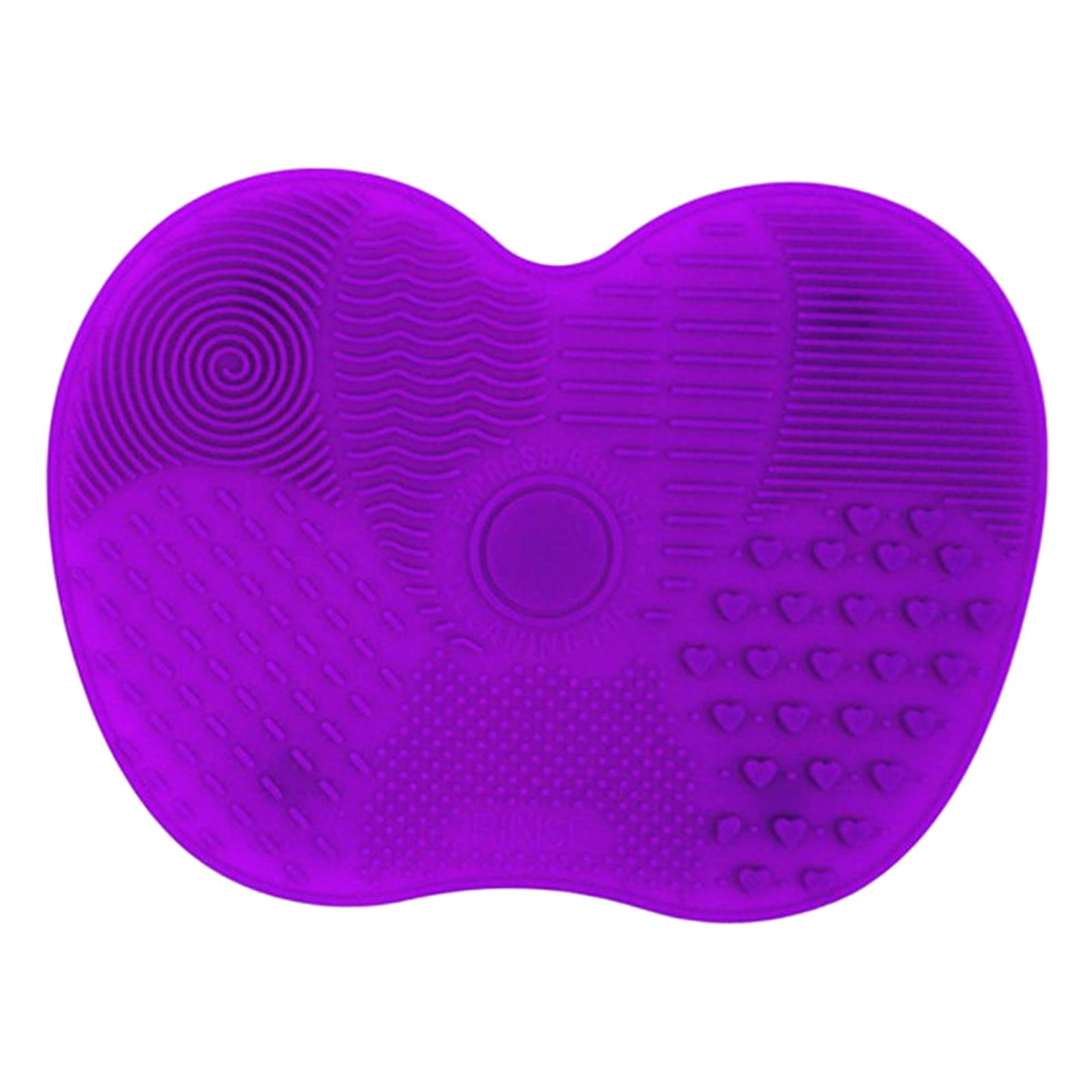 4xPortable Brush Cleaner Pad Foldable Professional Reusable Scrubber Mat Deep Purple