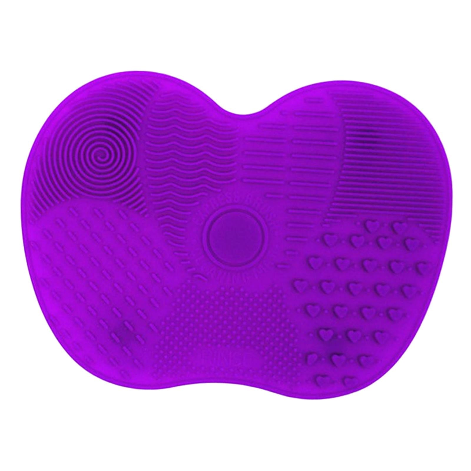 4xPortable Brush Cleaner Pad Foldable Professional Reusable Scrubber Mat Deep Purple