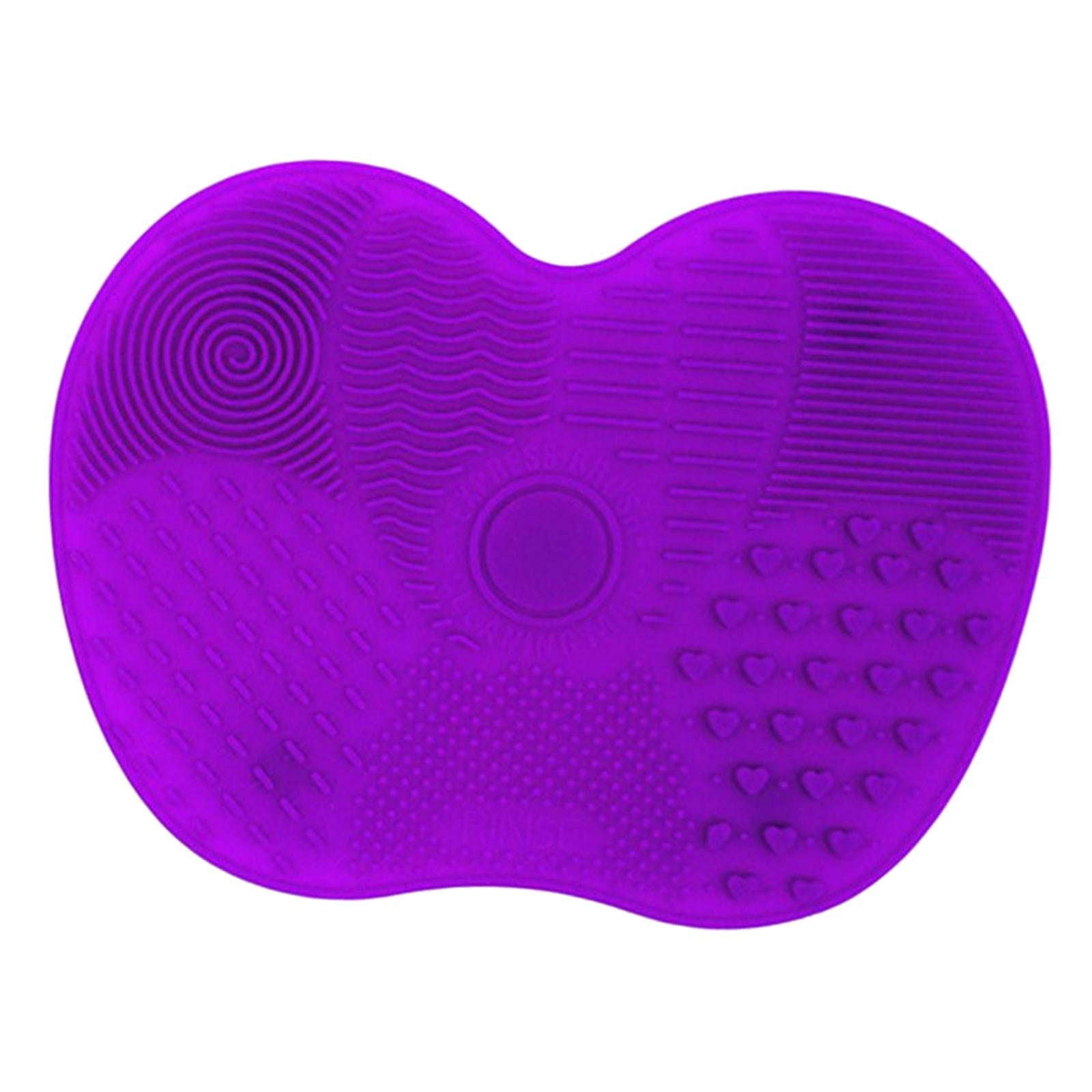 4xPortable Brush Cleaner Pad Foldable Professional Reusable Scrubber Mat Deep Purple
