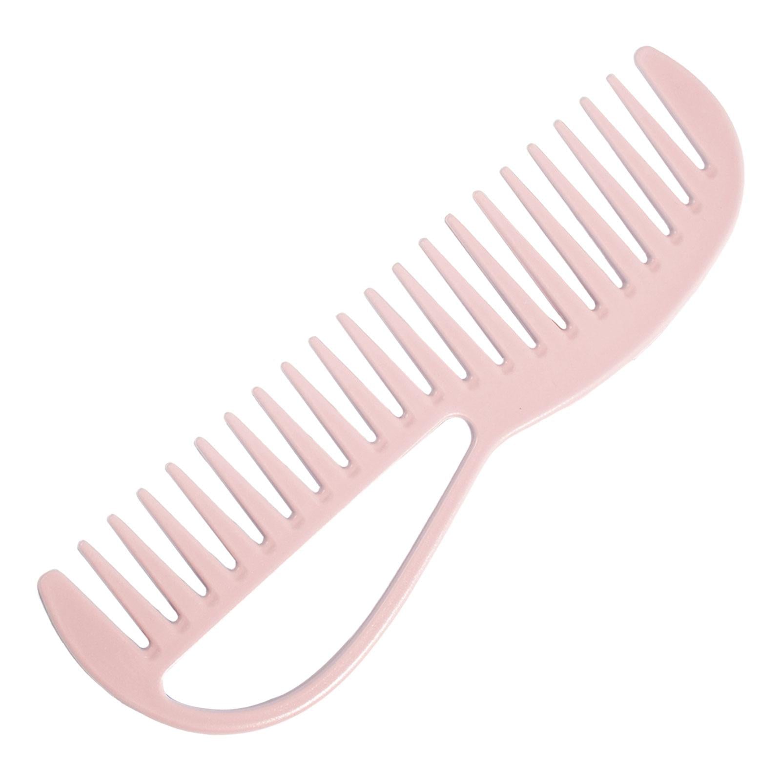 4xWide Tooth Hair Comb Detangler Comb Portable for Salon Home Women Girls Pink