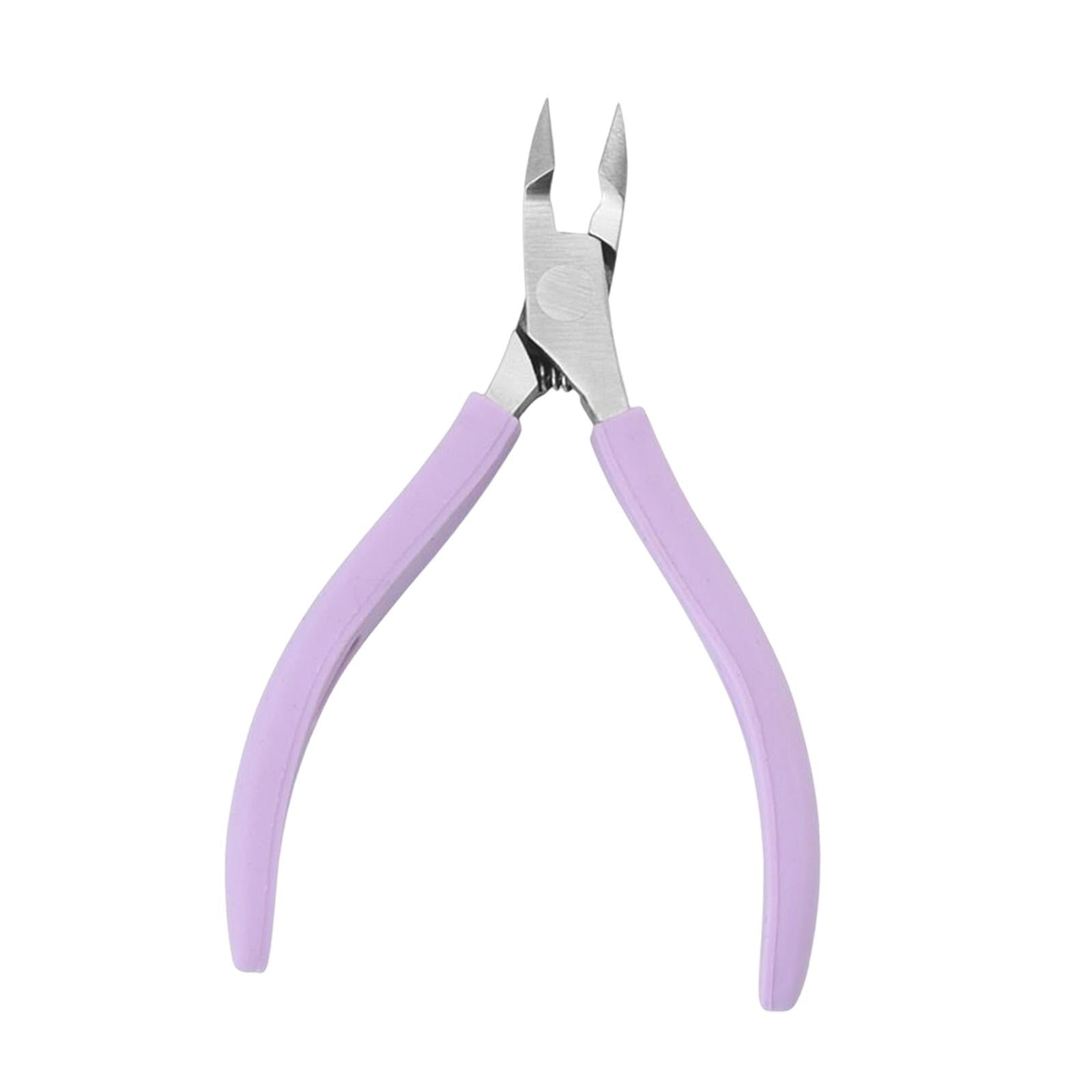 3xStainless Steel Cuticle Cutter Scissors Anti Slip Silicone Handle Salon Purple