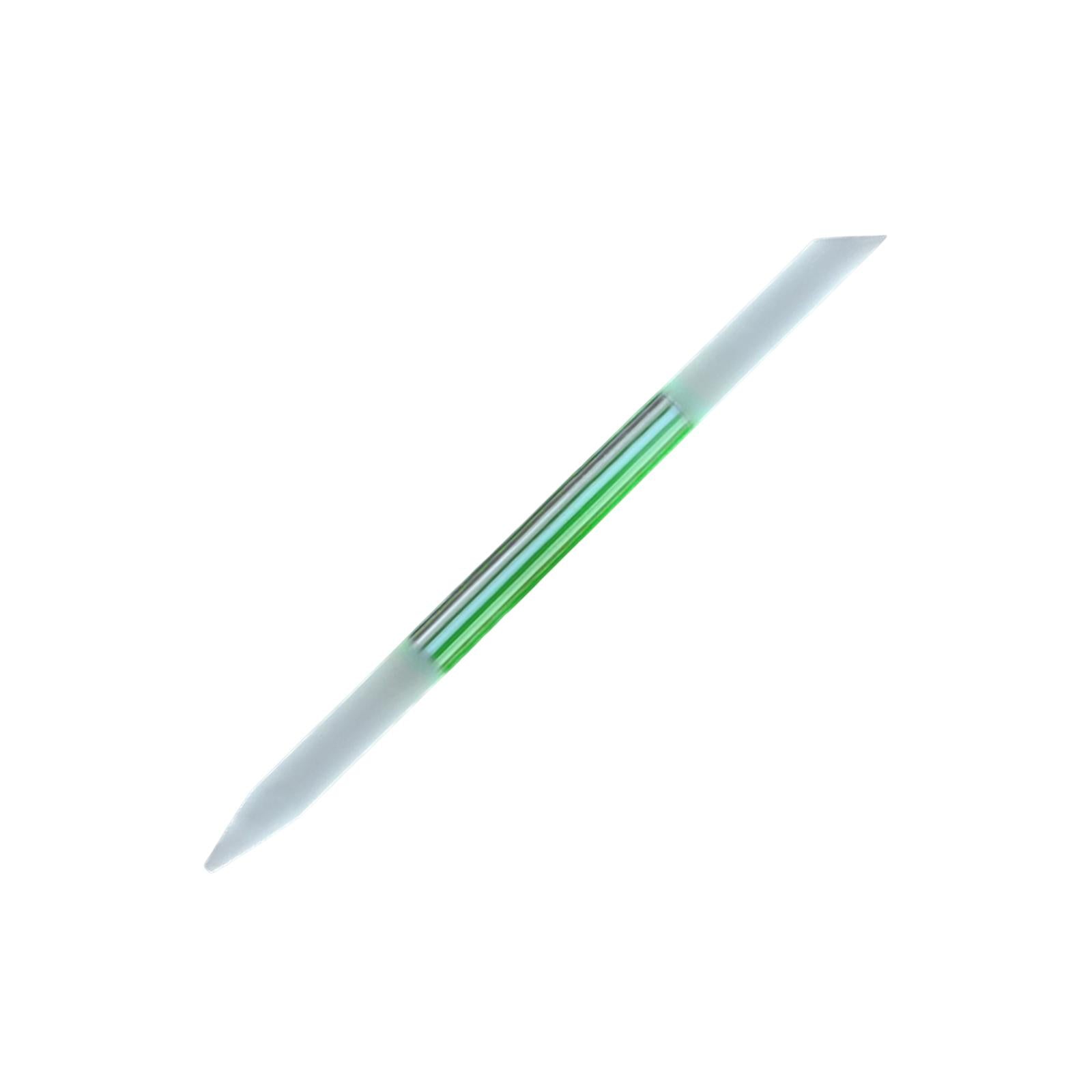 3xDual Ended Glass Cuticle Pusher Manicure Stick Tool Reusable for Nail Salons Green