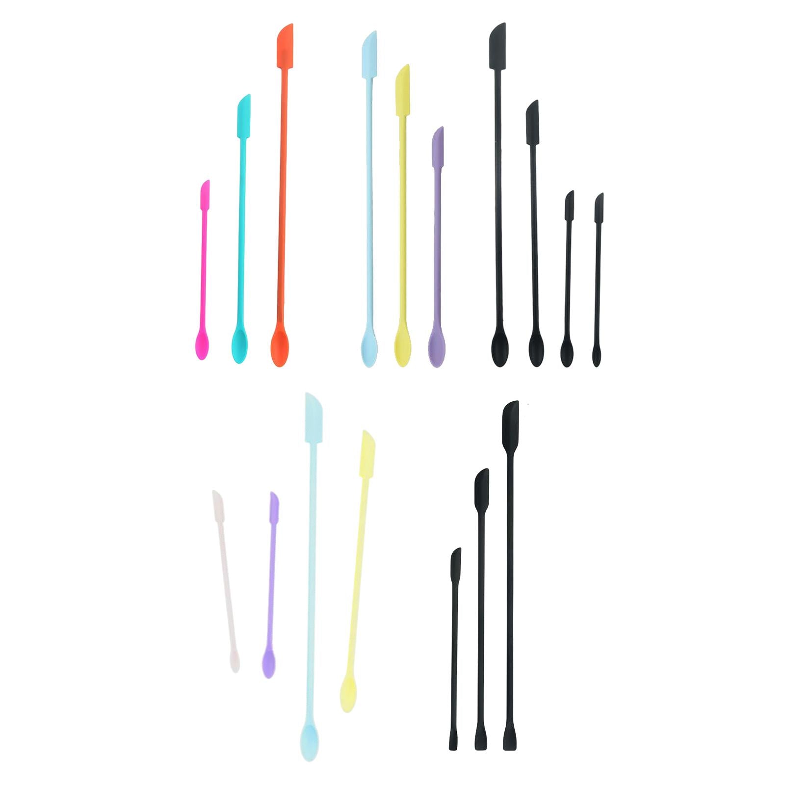 2xmakeup mini Spatula Makeup Scraper for Lotions Peanut Butter Condiment 3pcs Colorful