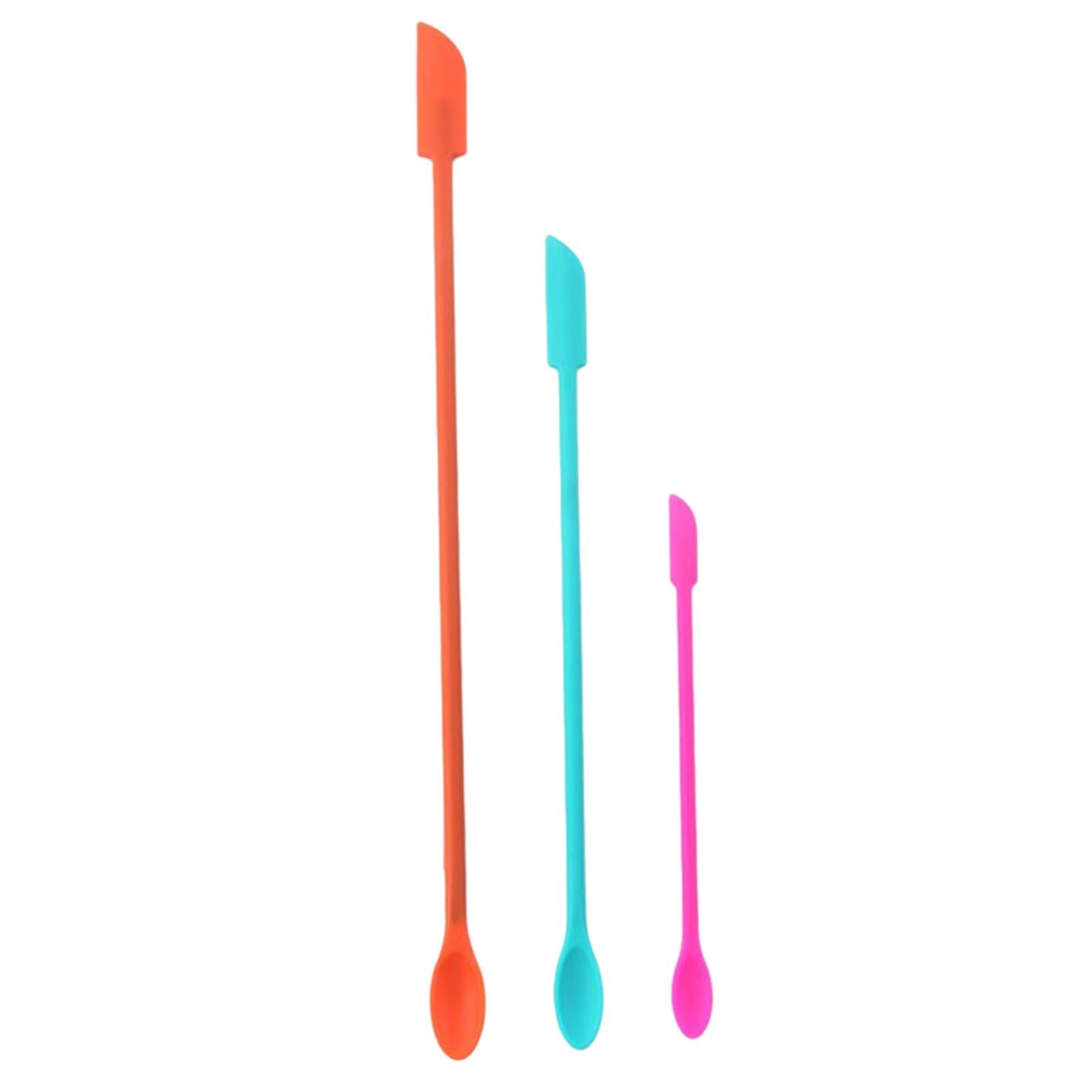2xmakeup mini Spatula Makeup Scraper for Lotions Peanut Butter Condiment 3pcs Colorful