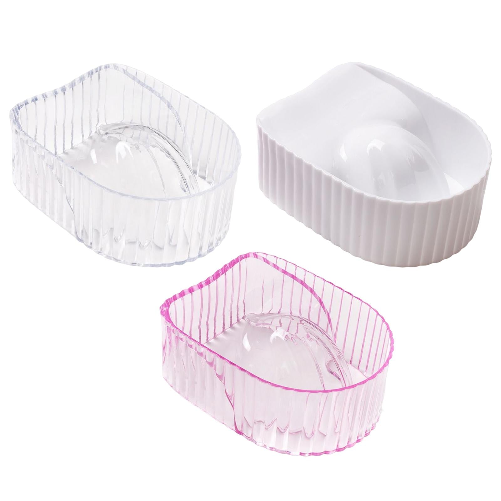 2xNail Soaking Bowl Nail Art Tool Manicure SPA Remover Acrylic for Home Salon Transparent