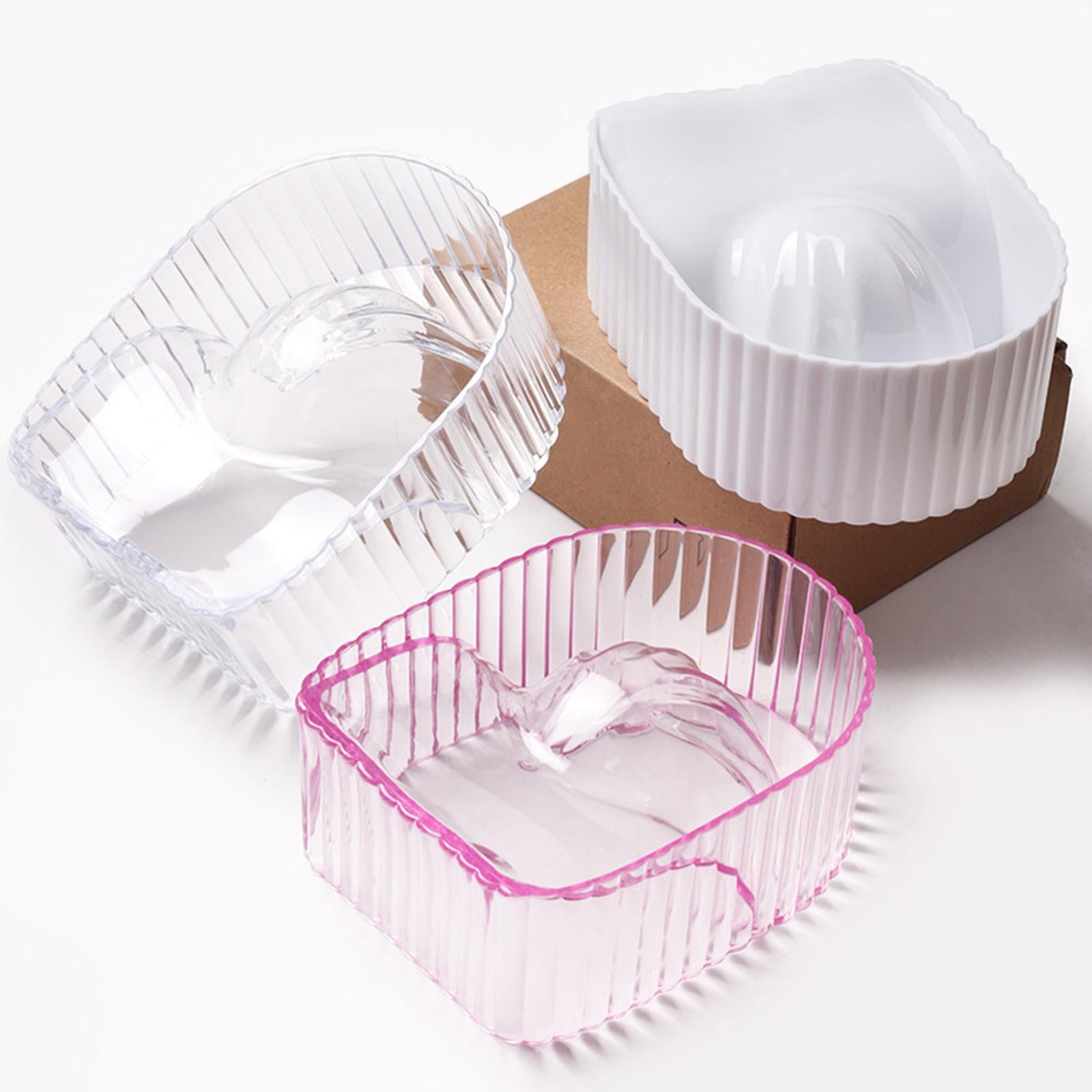 3xNail Soaking Bowl Nail Art Tool Manicure SPA Remover Acrylic for Home Salon Transparent