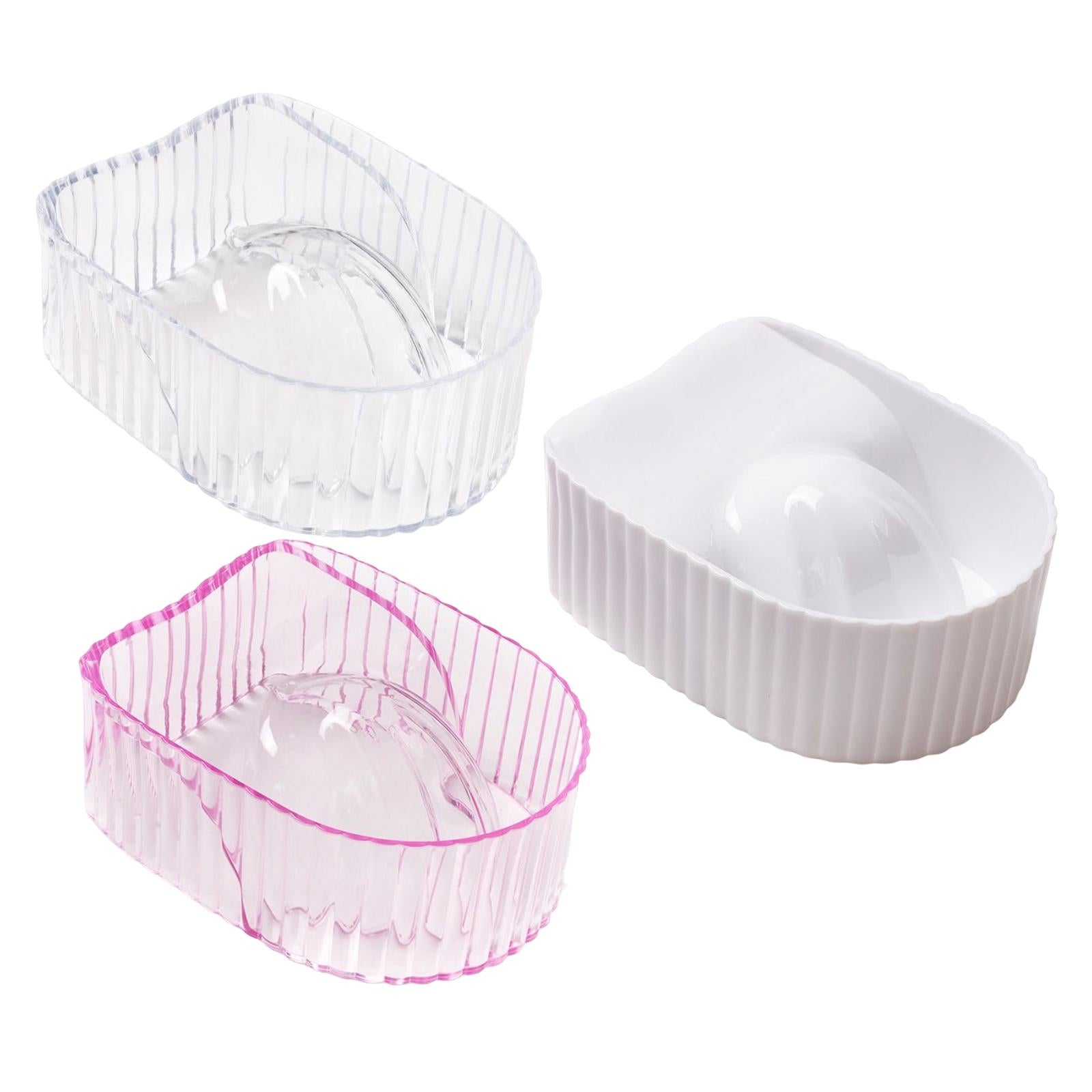 2xNail Soaking Bowl Nail Art Tool Manicure SPA Remover Acrylic for Home Salon Transparent