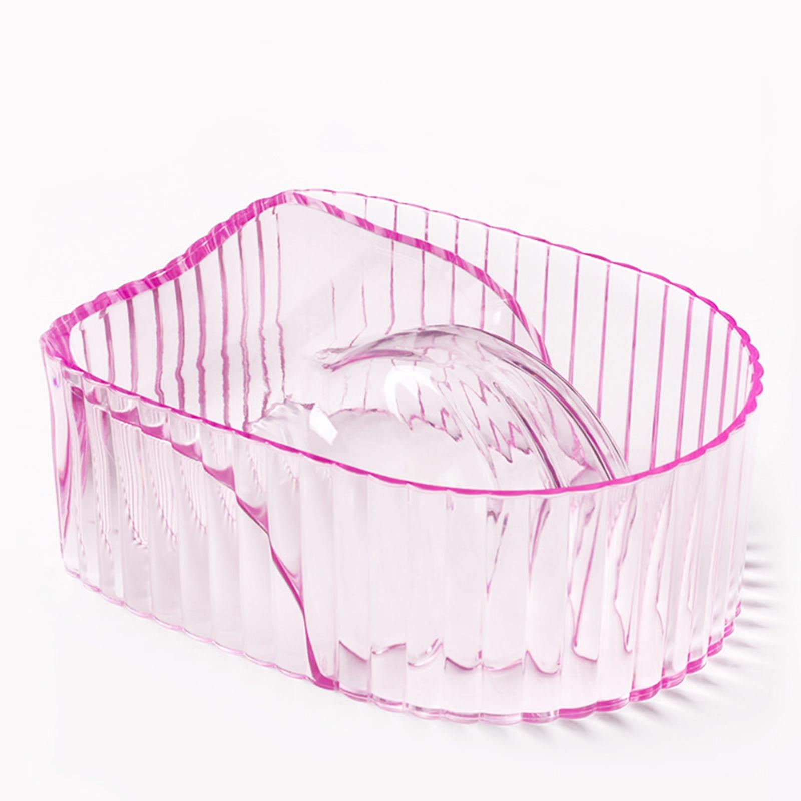 3xNail Soaking Bowl Nail Art Tool Manicure SPA Remover Acrylic for Home Salon Pink