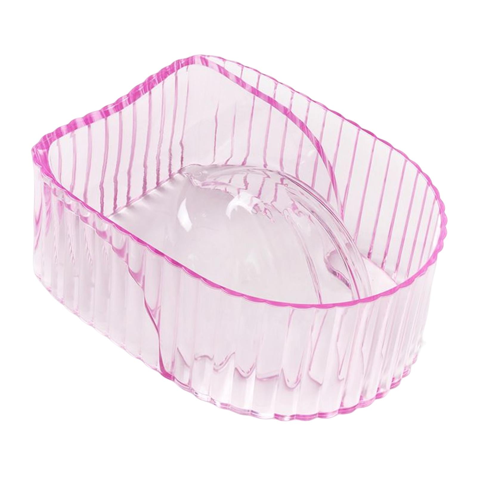 2xNail Soaking Bowl Nail Art Tool Manicure SPA Remover Acrylic for Home Salon Pink