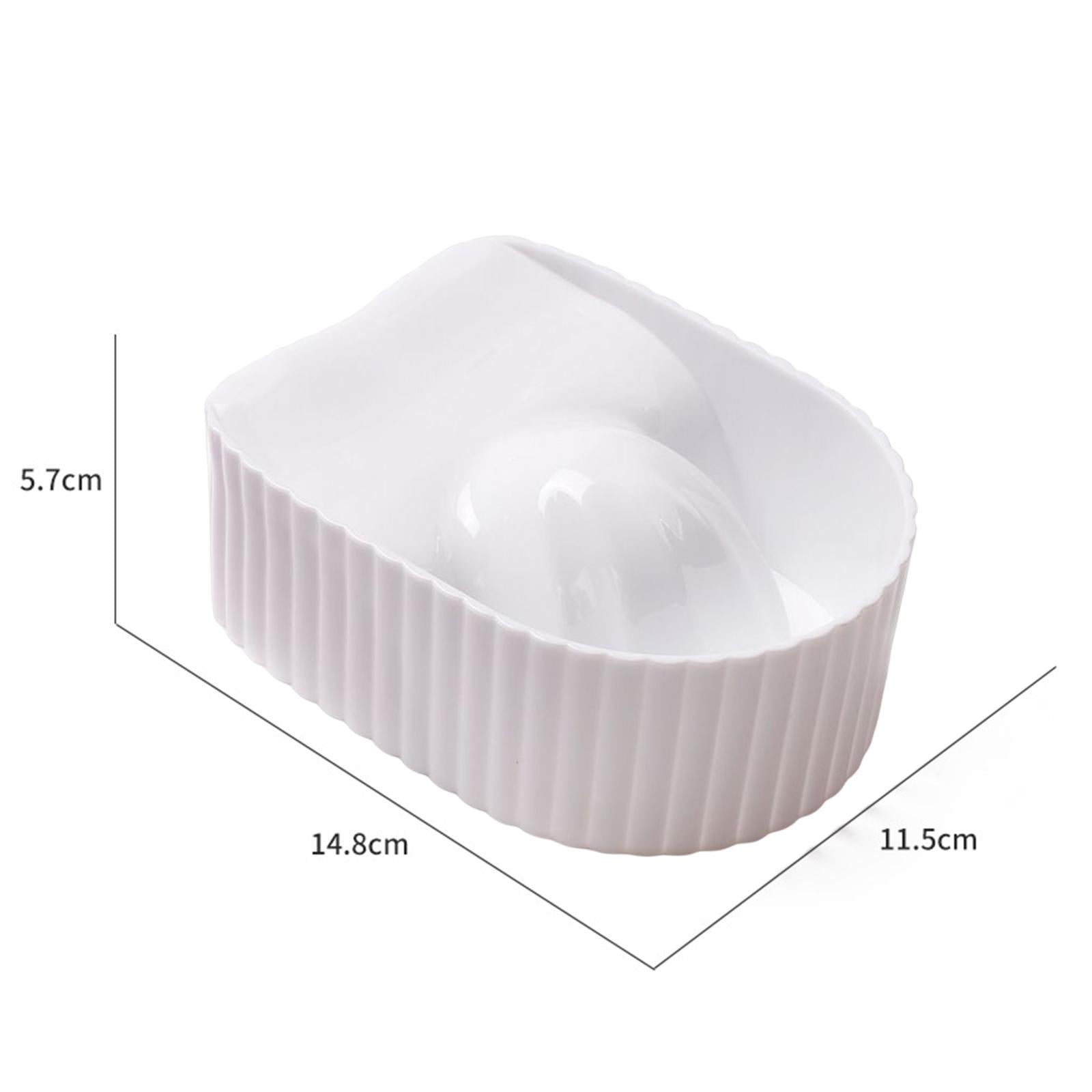 2xNail Soaking Bowl Nail Art Tool Manicure SPA Remover Acrylic for Home Salon White