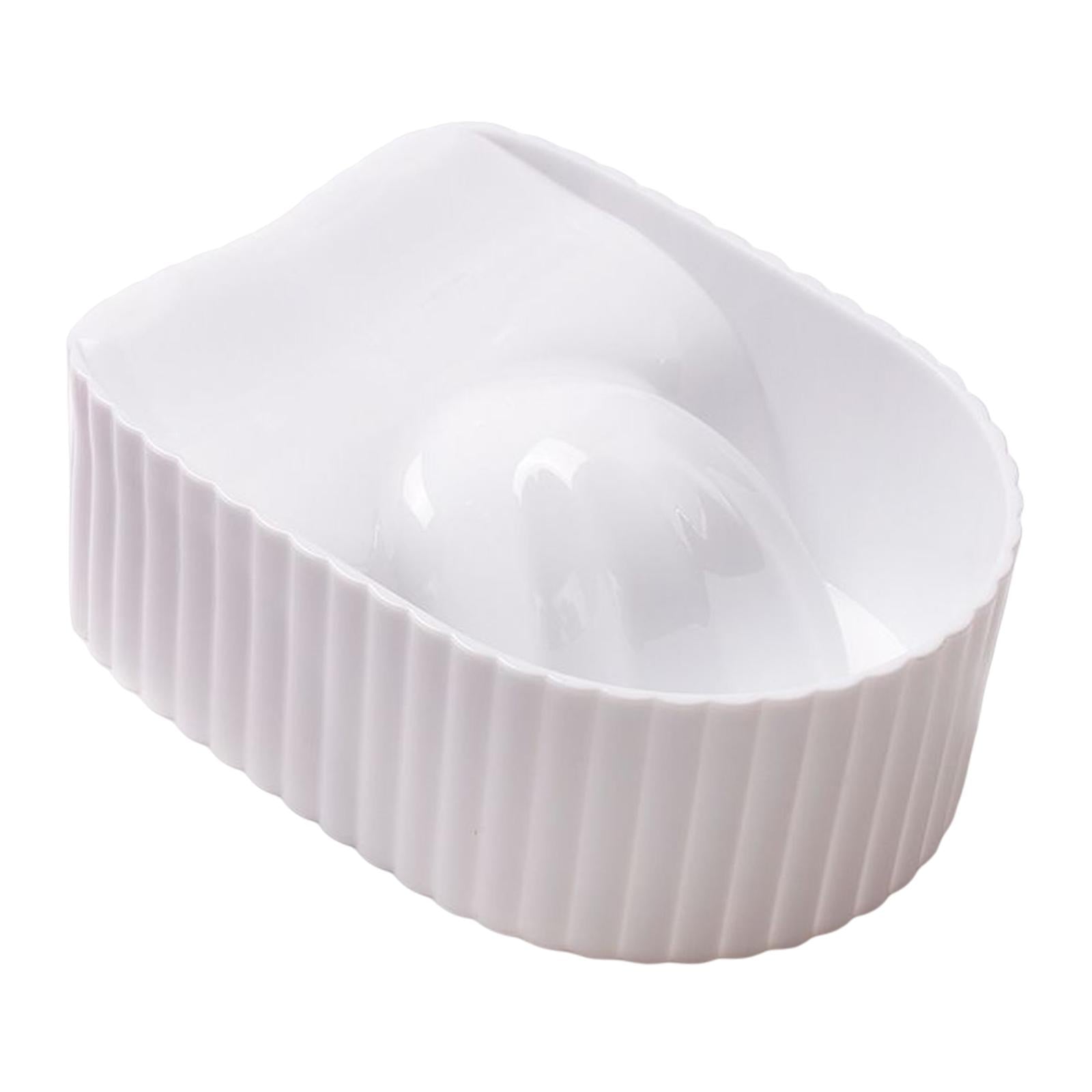 3xNail Soaking Bowl Nail Art Tool Manicure SPA Remover Acrylic for Home Salon White