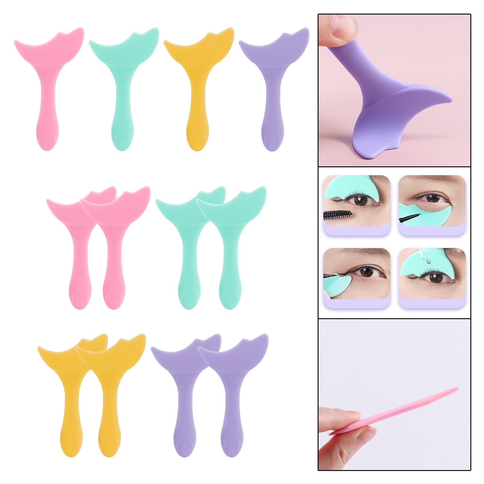 6xReusable Eyeliner Stencils Silicone Template Assistant Helper Washable pink 1pc