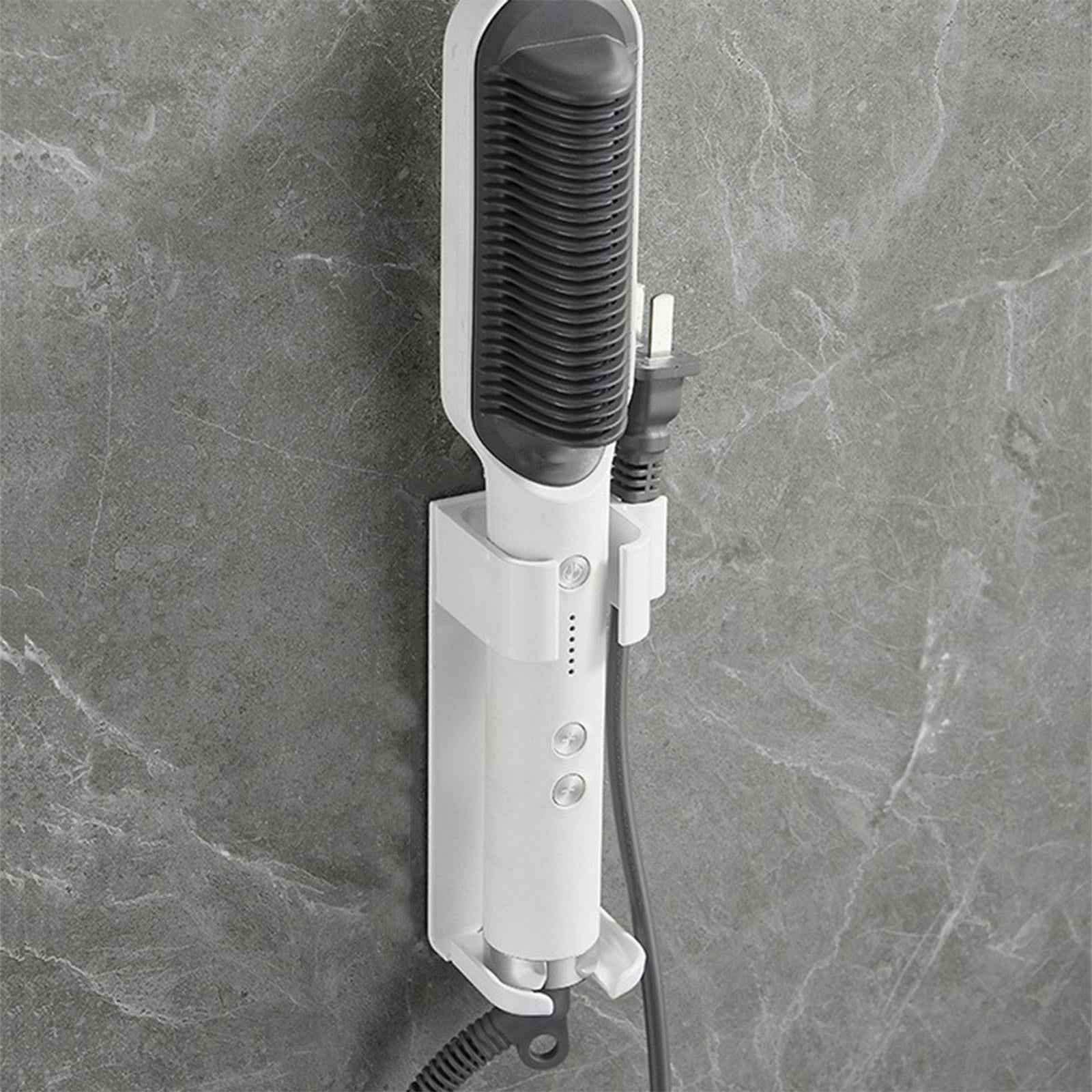 Wall Mount Curling Iron Holder Hair Styling Tool Organizer for Flat Irons White